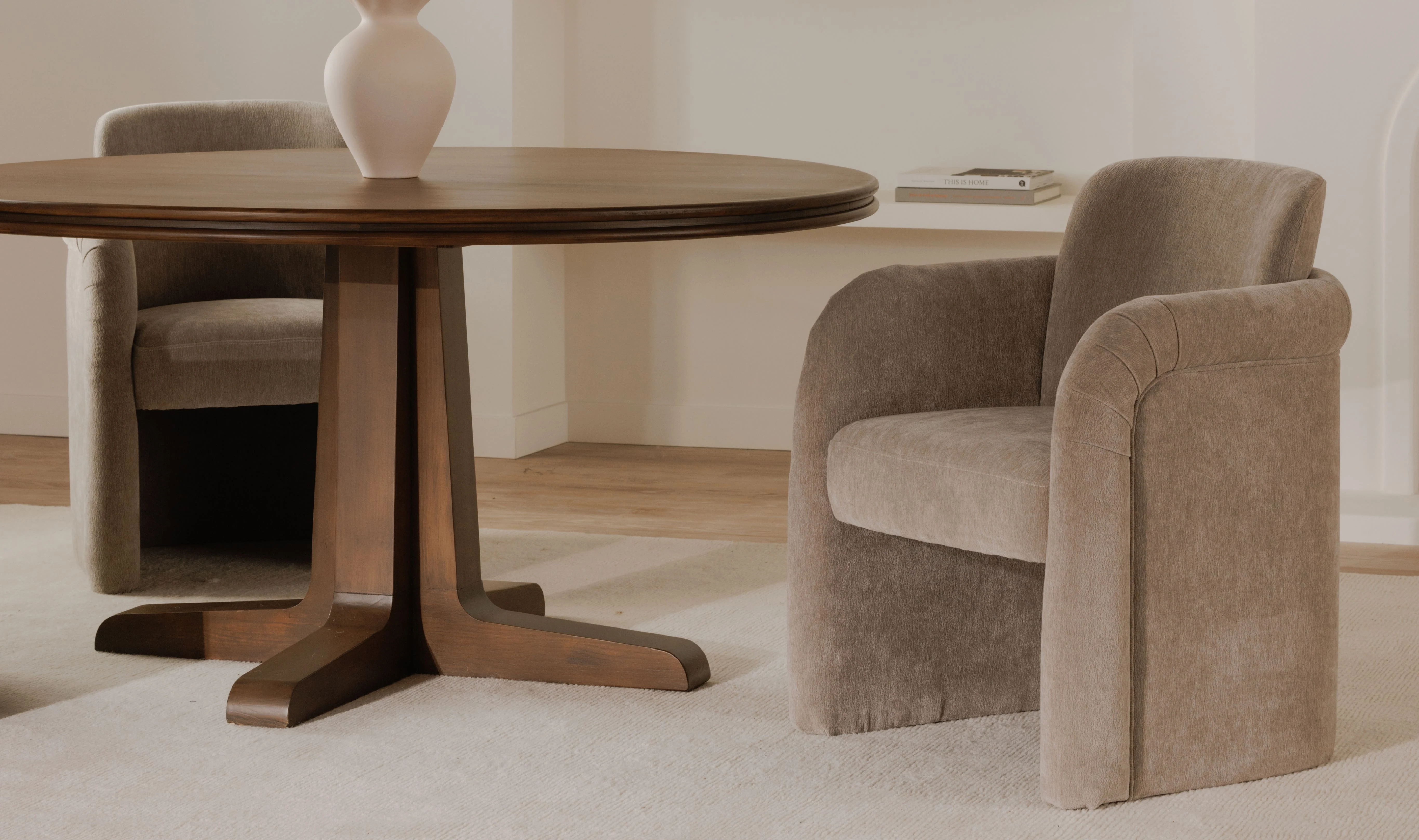 Moe's Home Mesto Rolling Dining Chair Taupe - Image 2