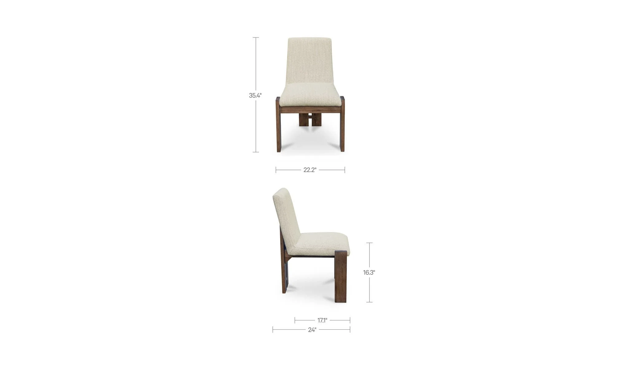 Moe's Home Mia Dining Chair Beige-Set of Two - Image 13
