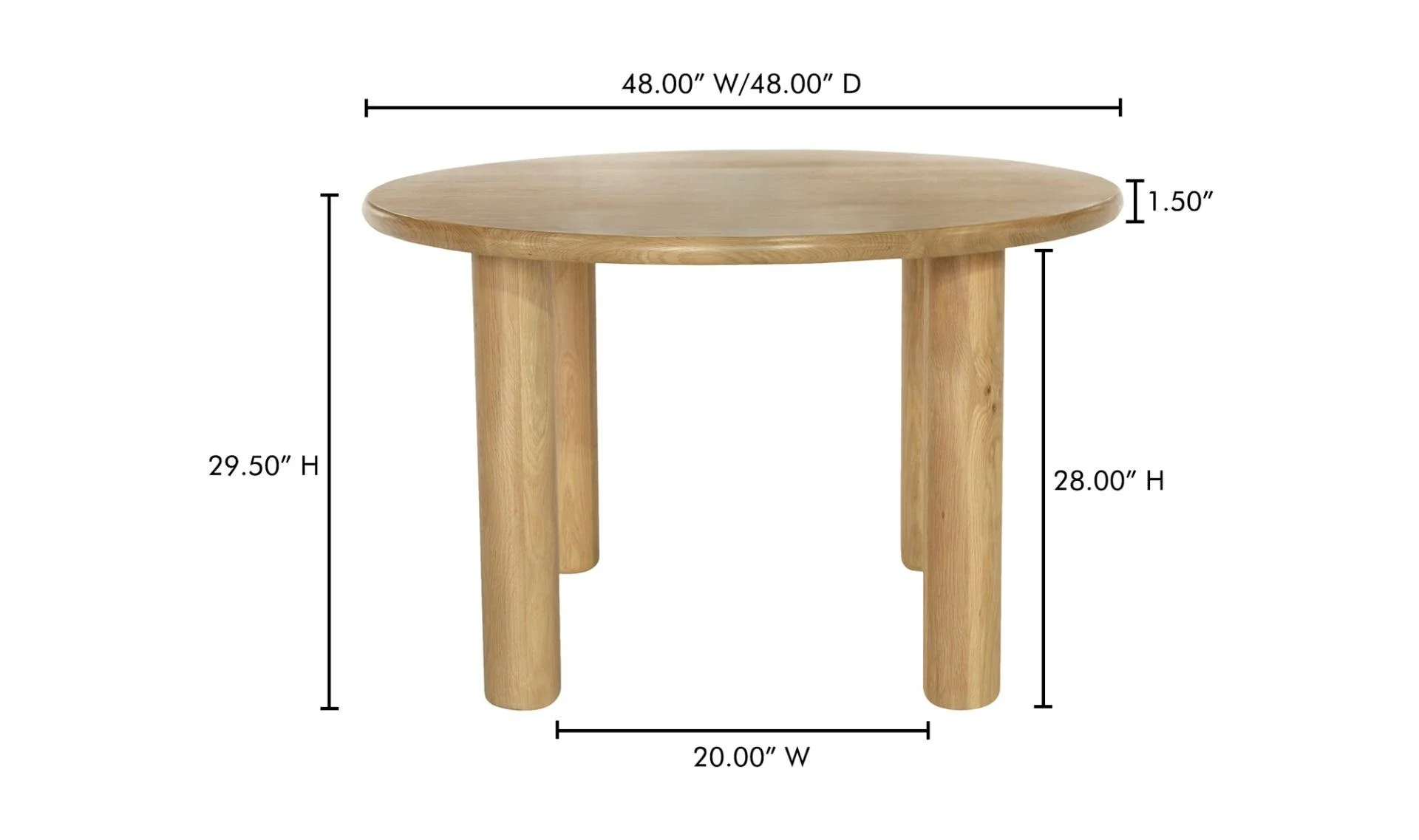 Moe's Home Milo Round Dining Table Oak - Image 8