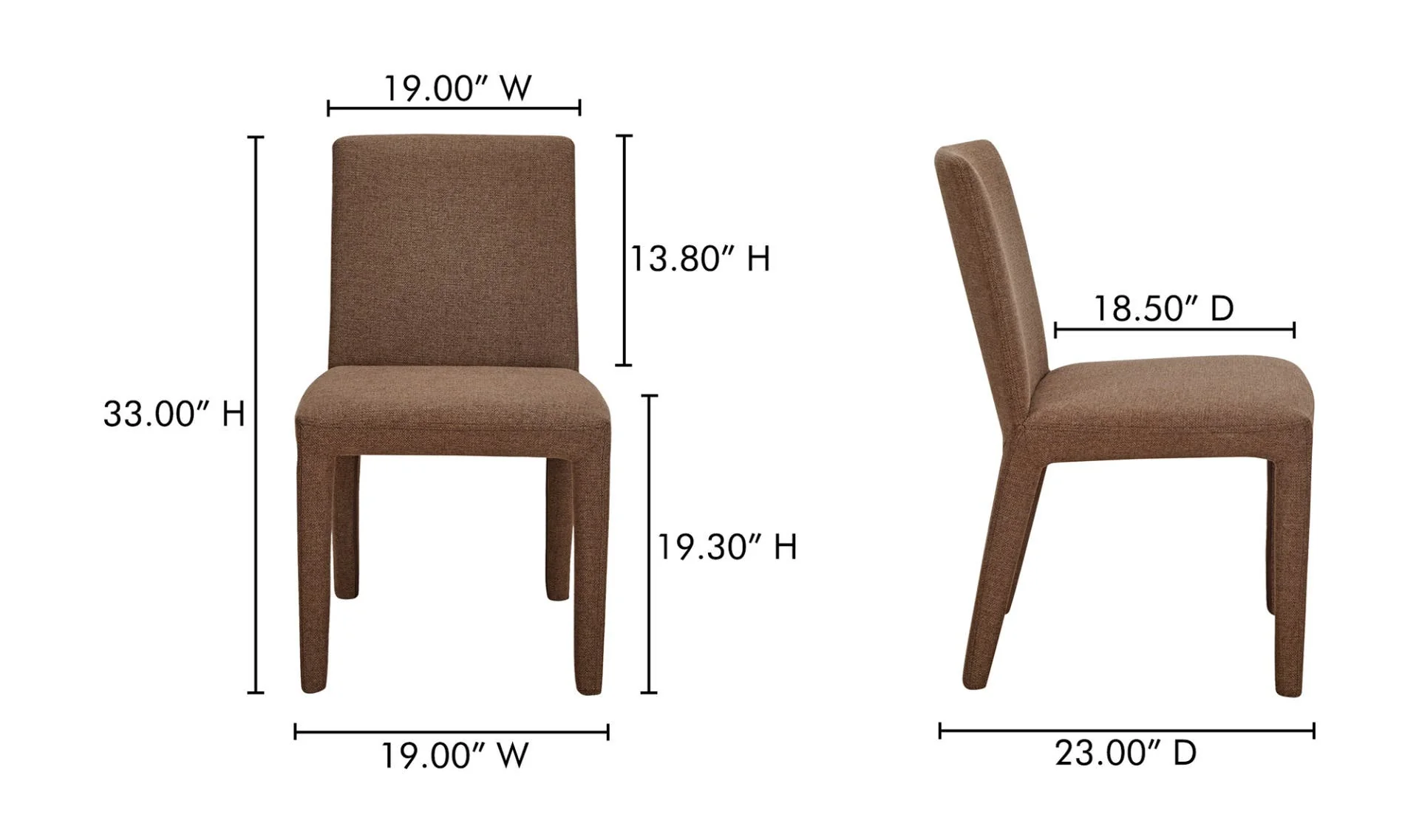 Moe's Home Monte Dining Chair Brown - Set Of Two - Image 10