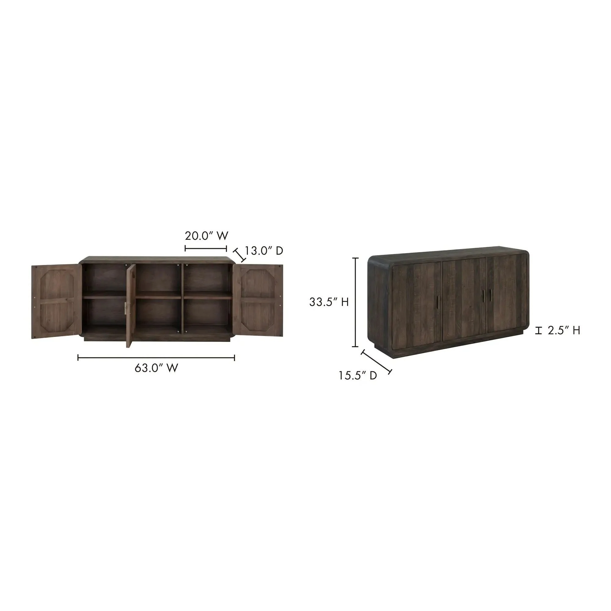 Moe's Home Collection Monterey Aged Brown Sideboard - Image 8