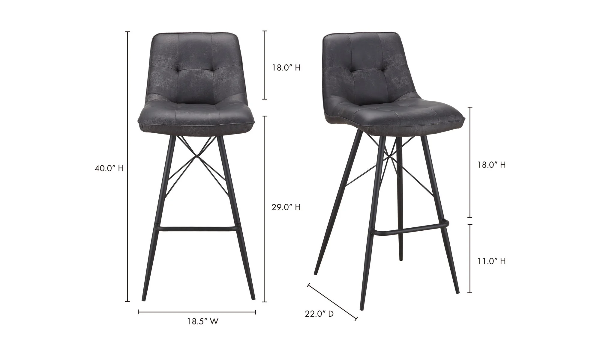 Moe's Home Morrison Bar Stool Grey - Image 5