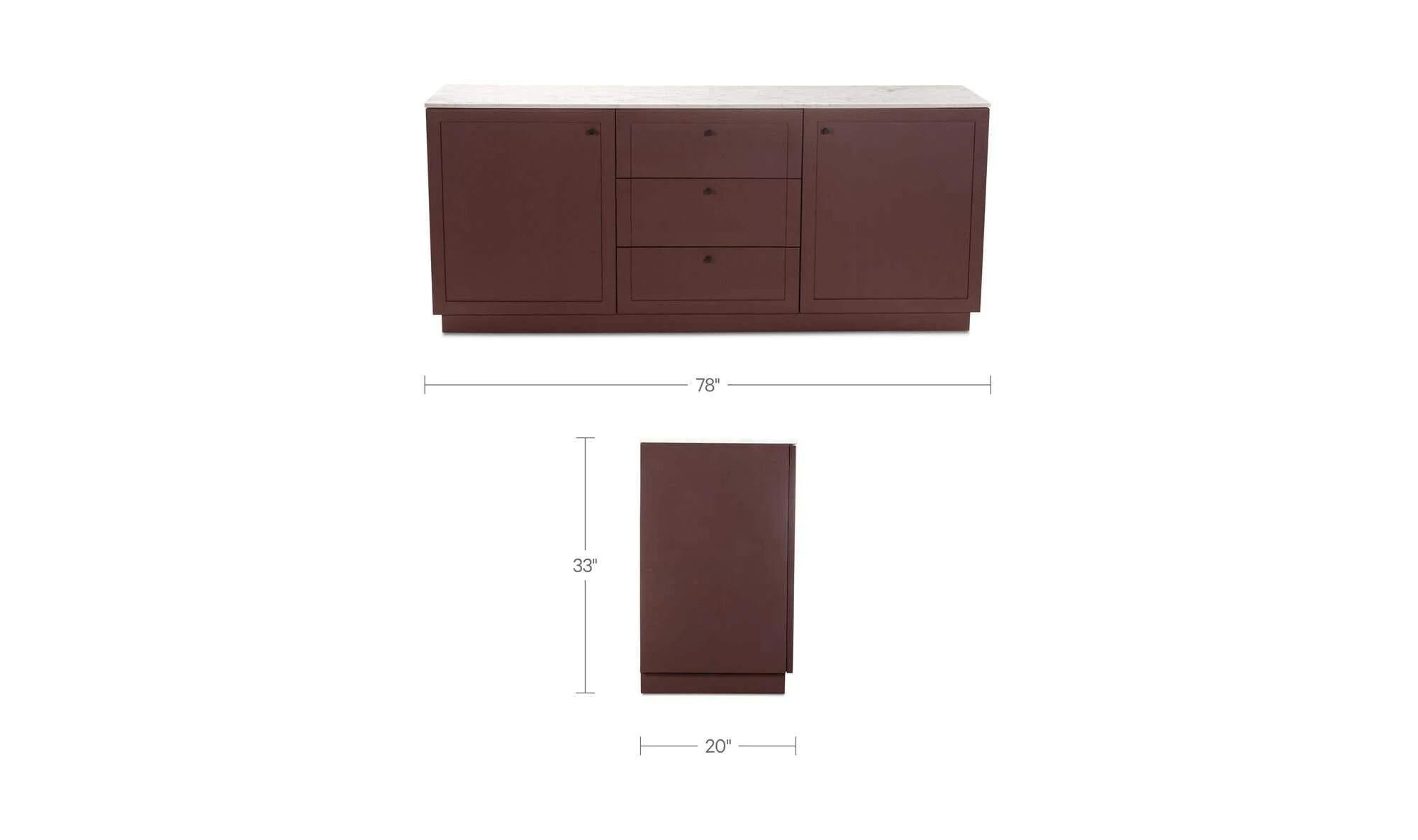 Moe's Home Nadine Sideboard Deep Burgundy - Image 12
