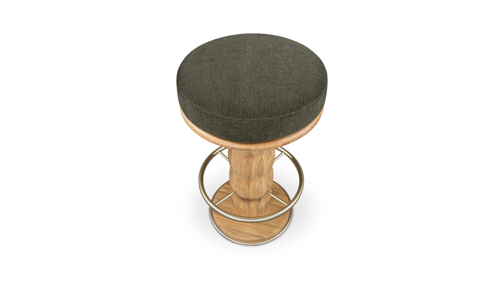 Moe's Home Nio Swivel Counter Stool Dark Green - Image 3
