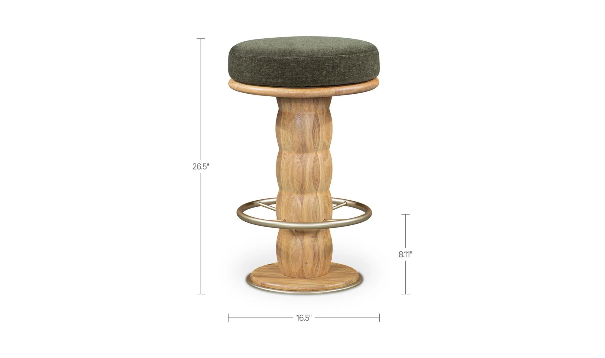 Moe's Home Nio Swivel Counter Stool Dark Green - Image 8
