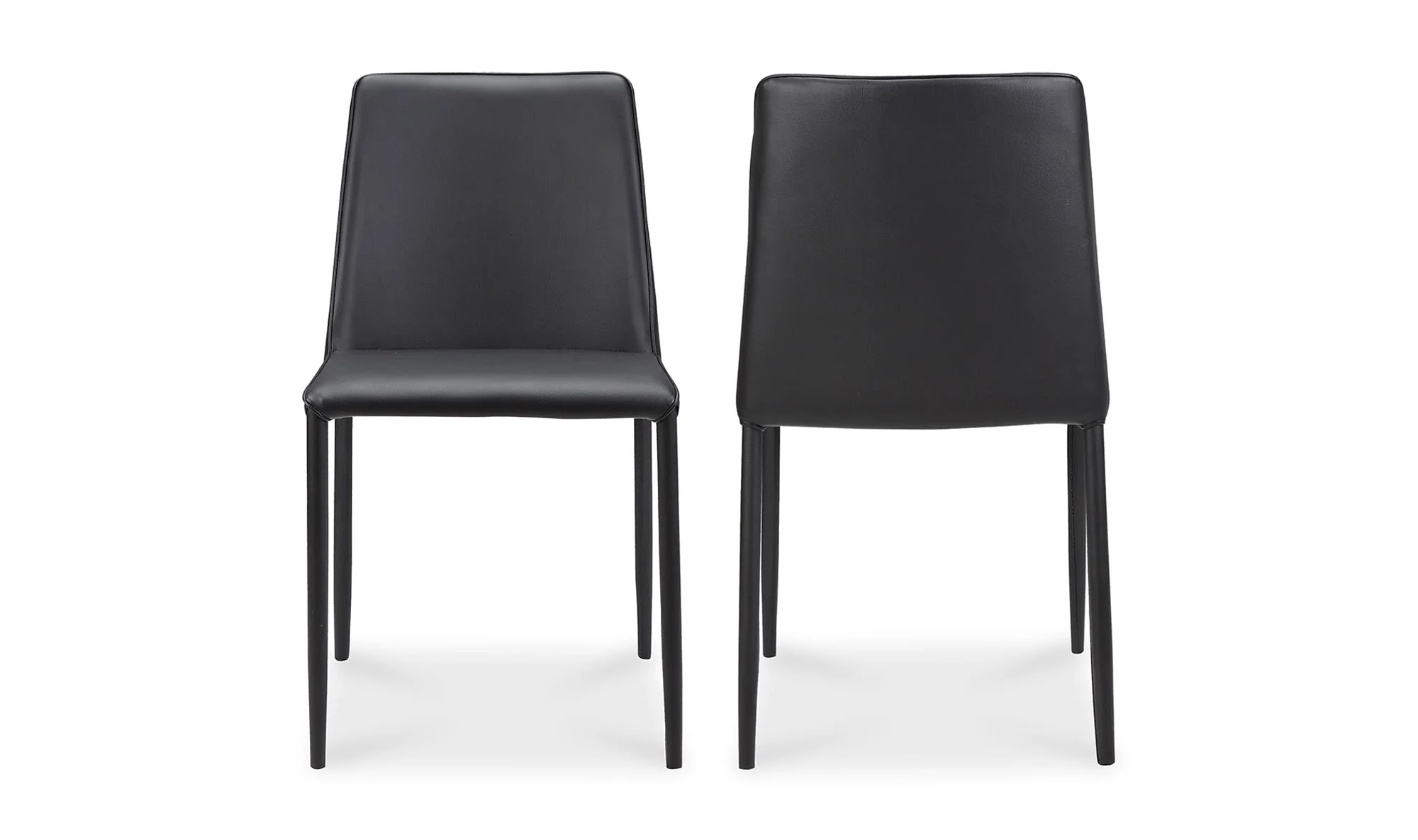 Moe's Home Nora Dining Chair Black Vegan Leather - Set Of Two