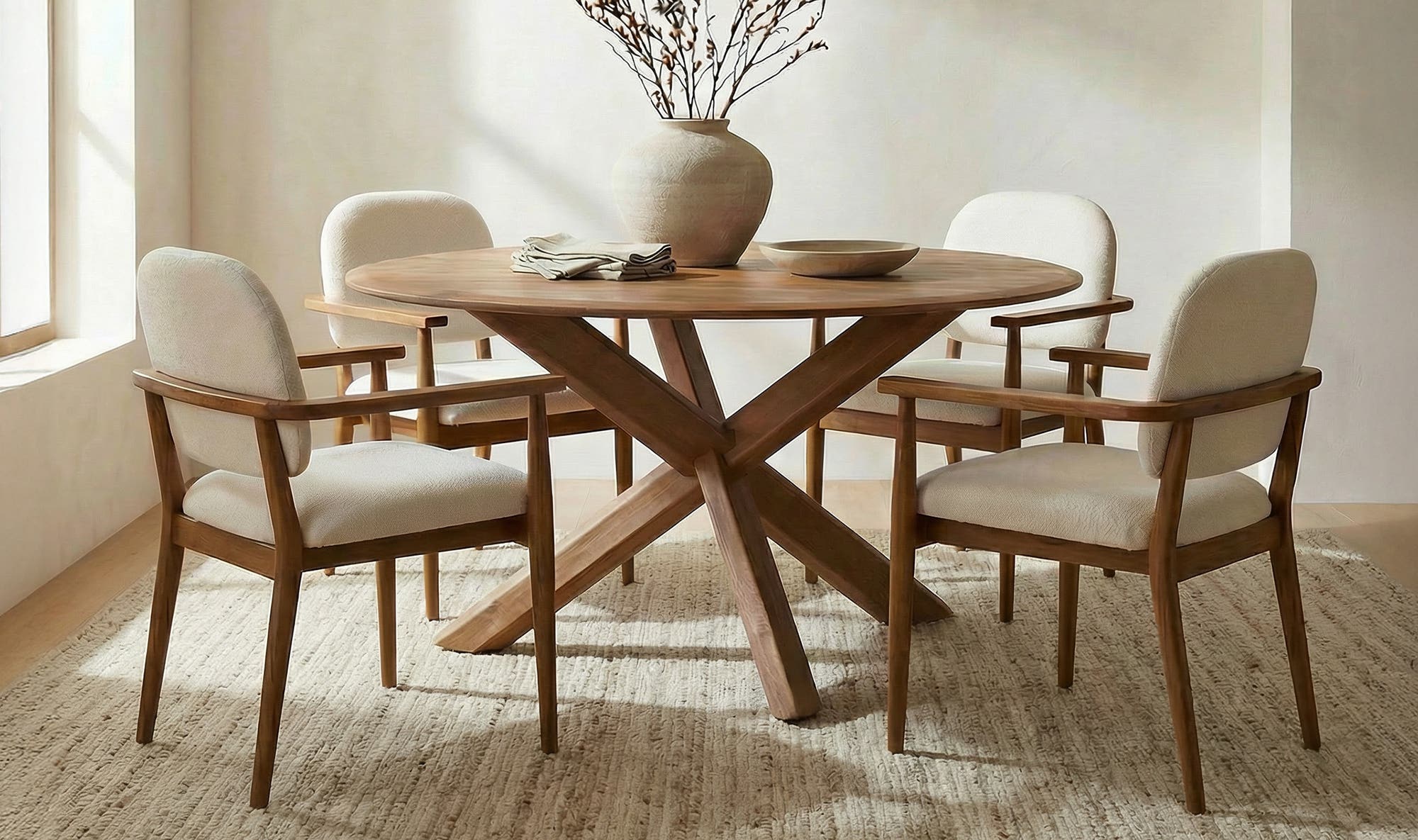 Moe's Home Norrie Dining Chair Cream - Image 2