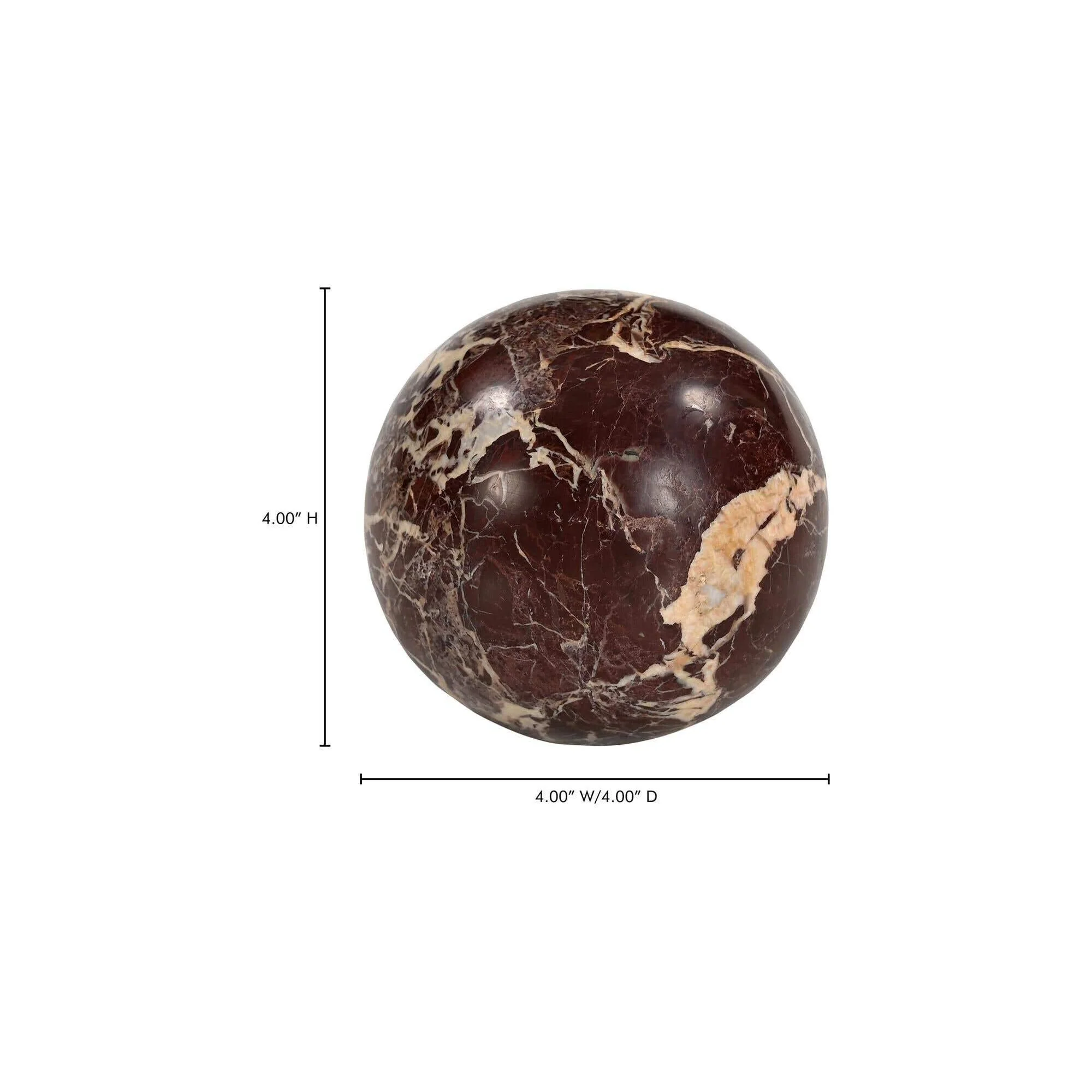 Moe's Home Odessa Sphere Tabletop Accent Red Levanto Marble - Image 5