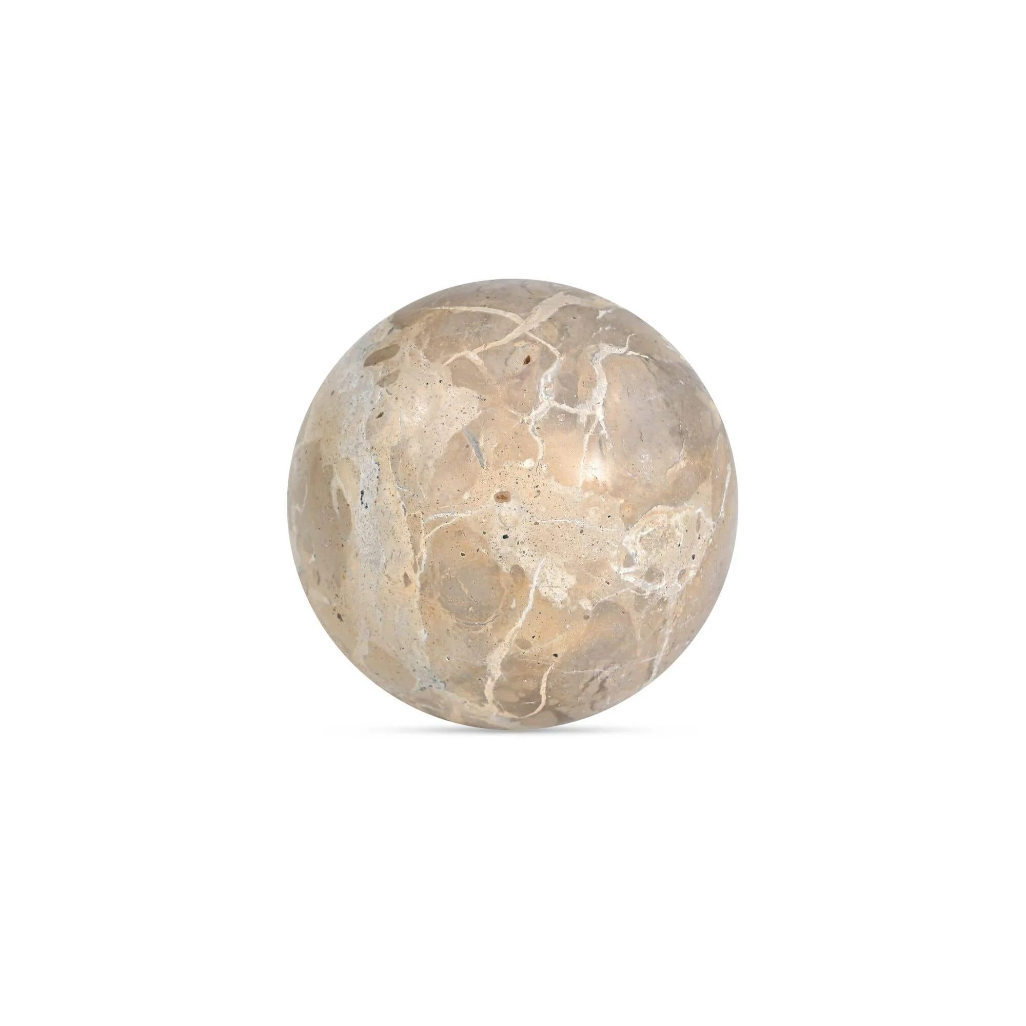 Moe's Home Odessa Sphere Tabletop Accent Tendu Beige Marble - Image 4