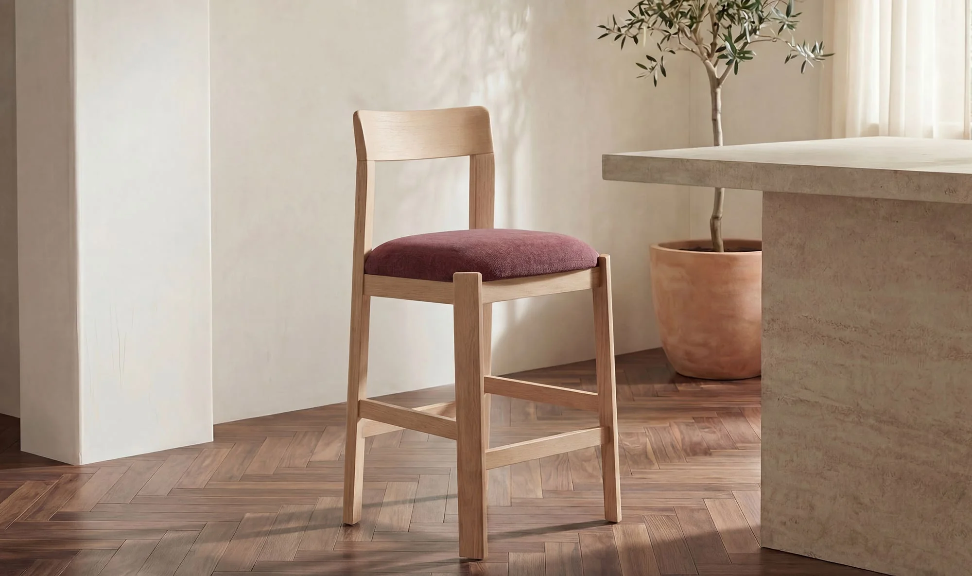 Moe's Home Oli Counter Stool Berry - Image 2