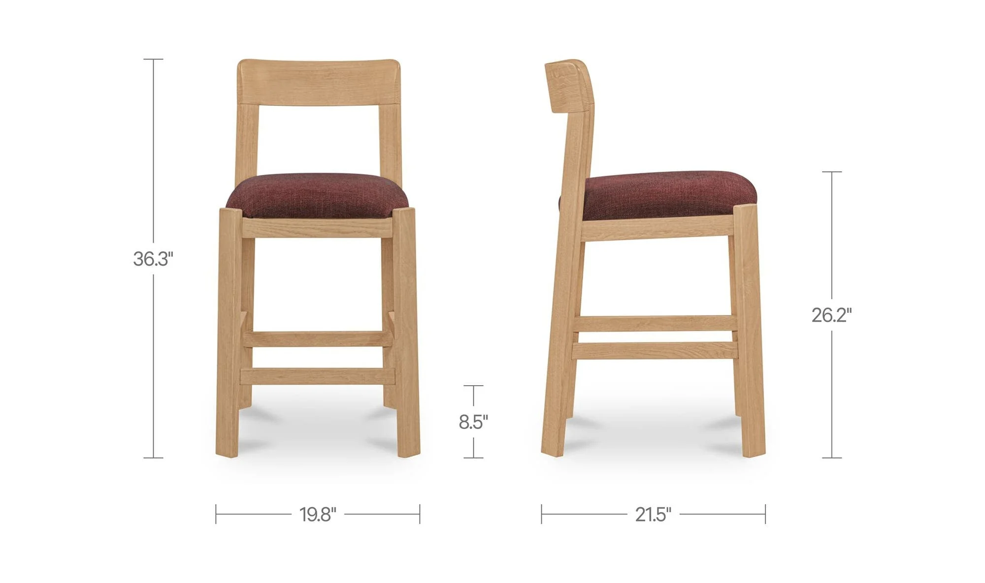 Moe's Home Oli Counter Stool Berry - Image 8
