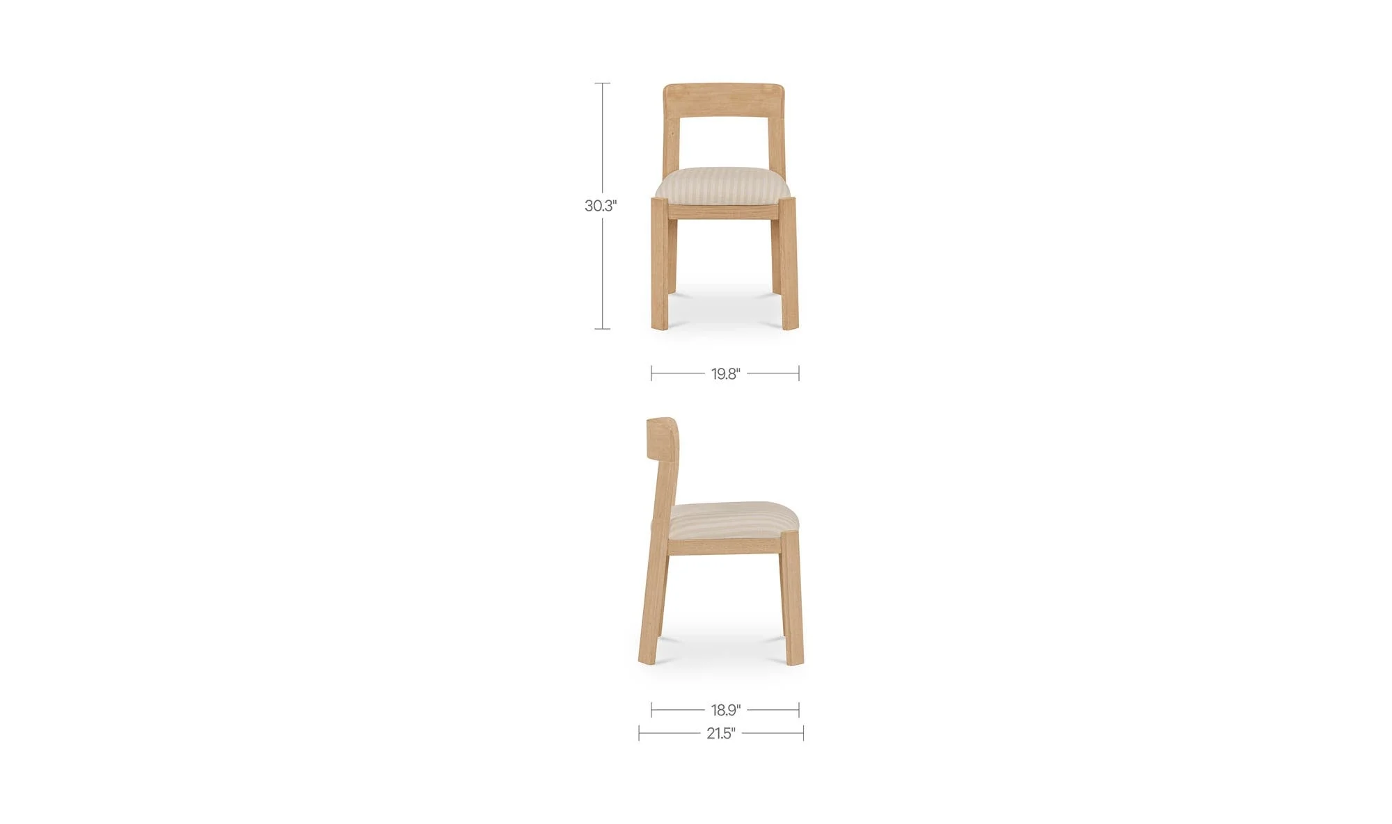 Moe's Home Oli Dining Chair Stripe-Set of Two - Image 11