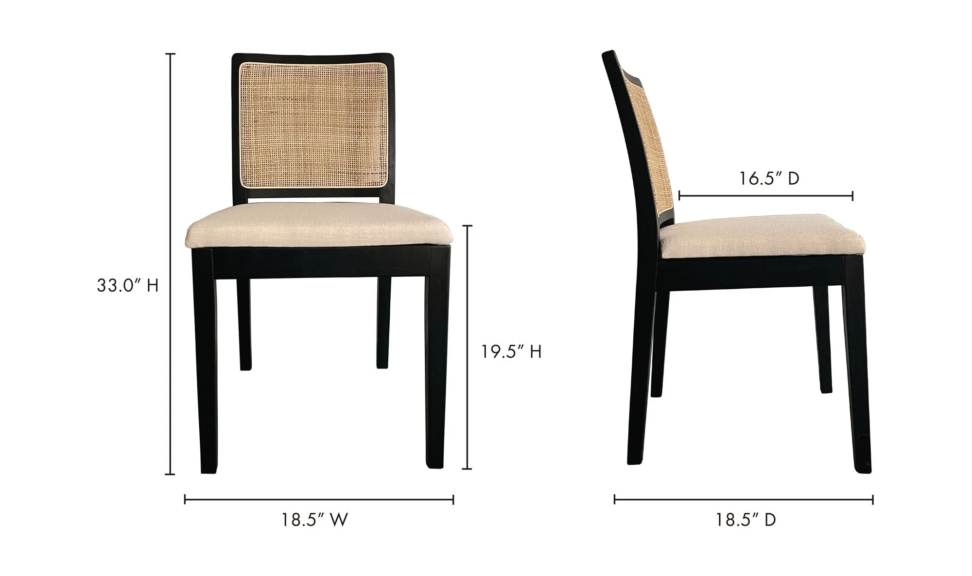 Moe's Home Orville Dining Chair Black - Set Of Two - Image 13
