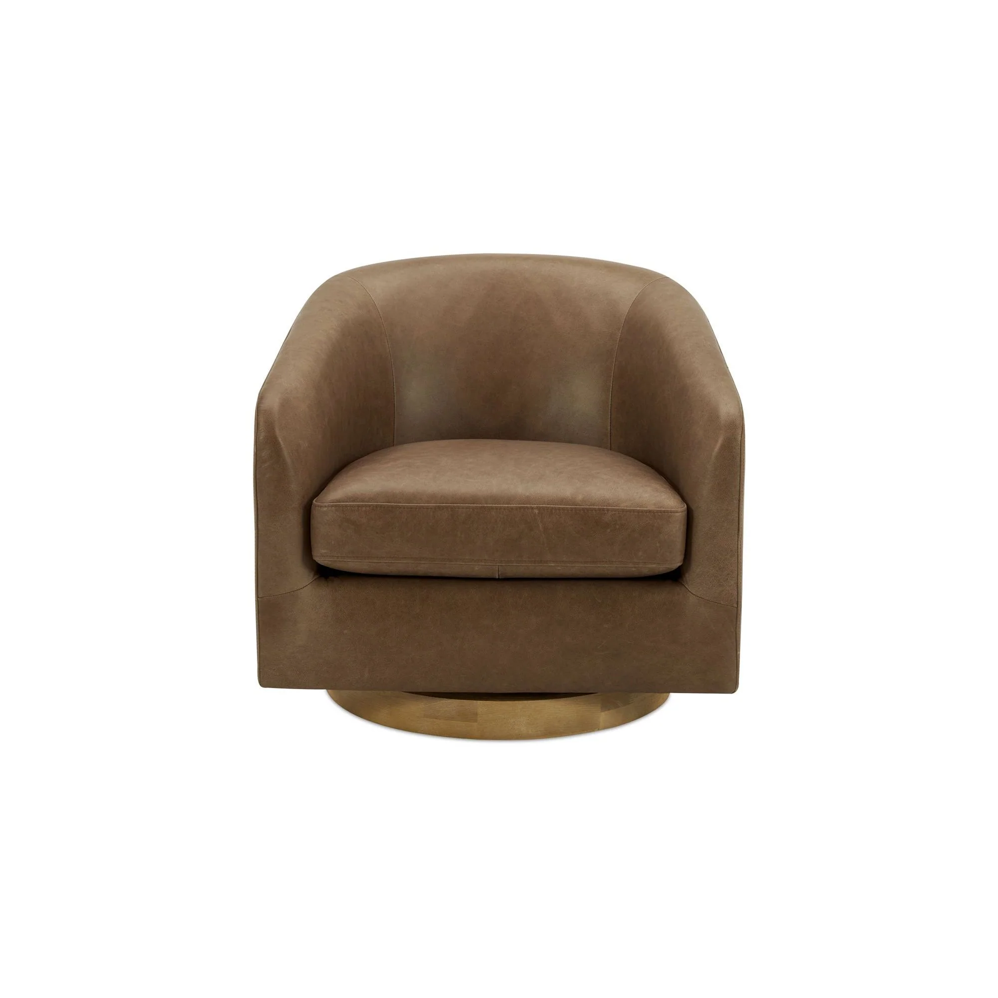 Moe's Home Collection Oscy Tan Leather Swivel Chair