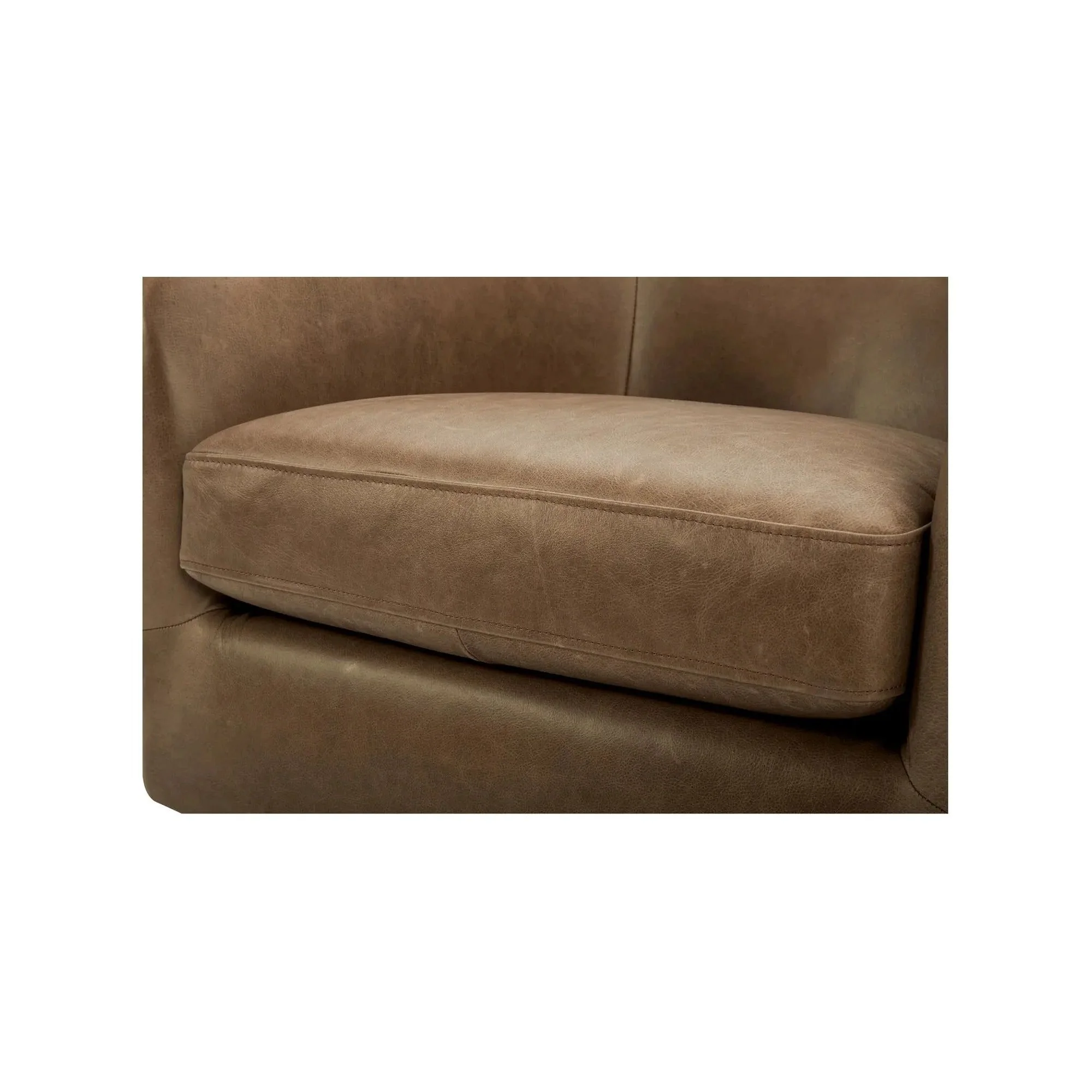 Moe's Home Collection Oscy Tan Leather Swivel Chair - Image 9