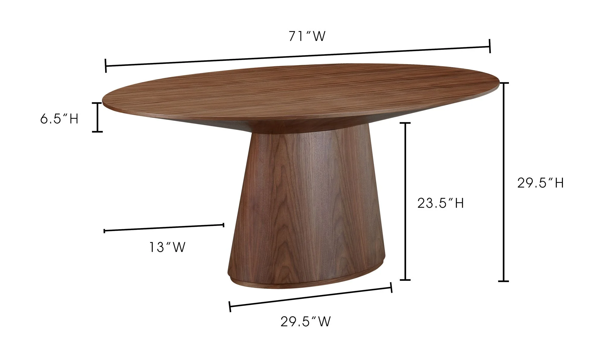 Moe's Home Otago Oval Dining Table Walnut Brown - Image 6