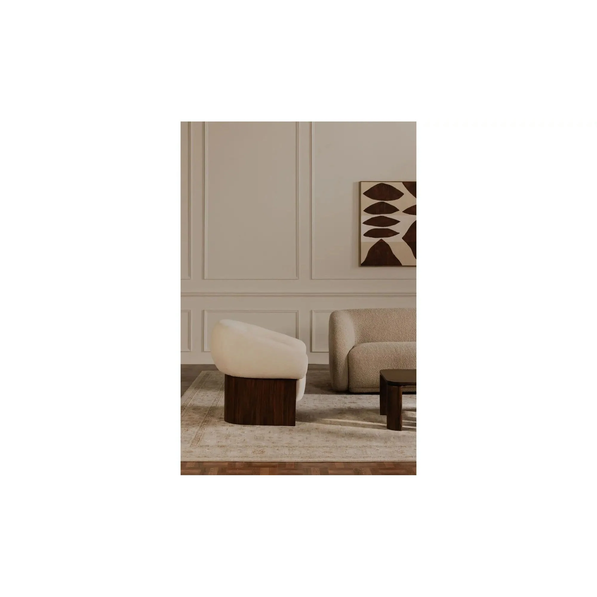 Moe's Home Collection Otto Flecked Cream Accent Chair - Image 3
