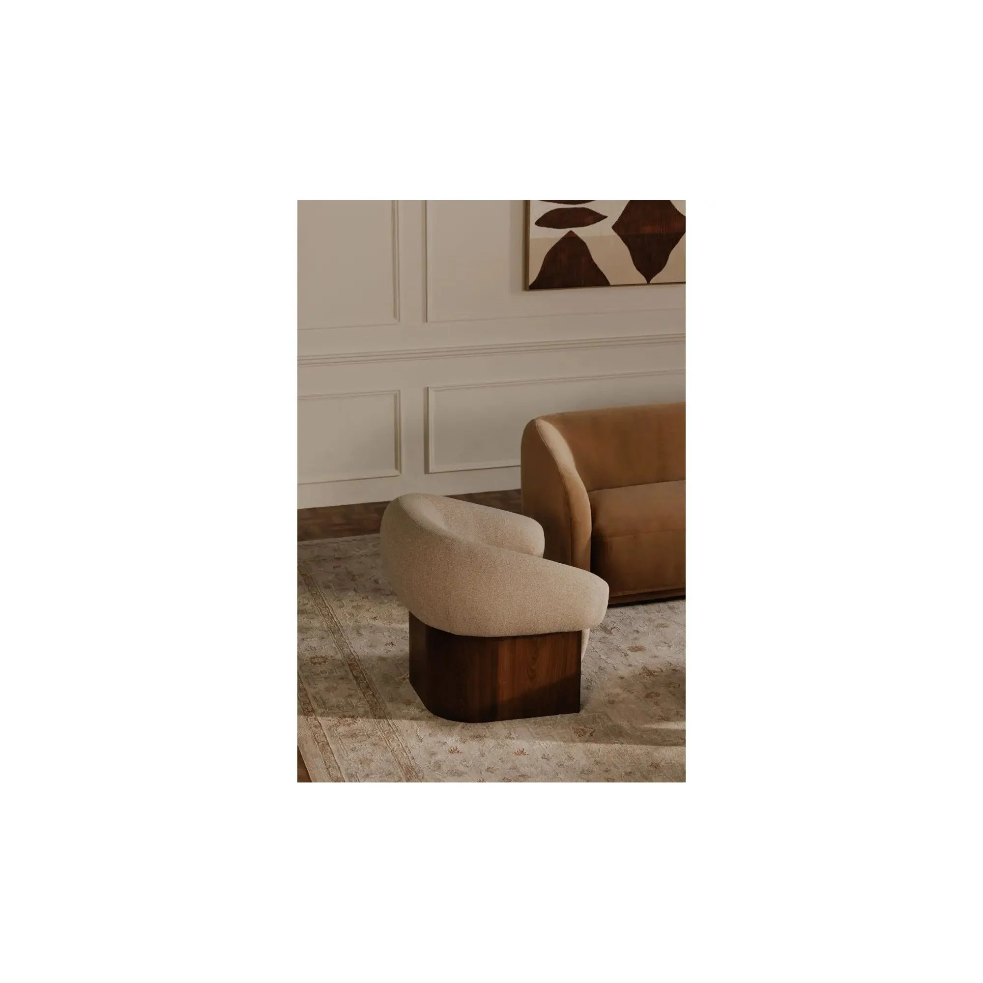 Moe's Home Collection Otto Flecked Tan Boucle Accent Chair - Image 4