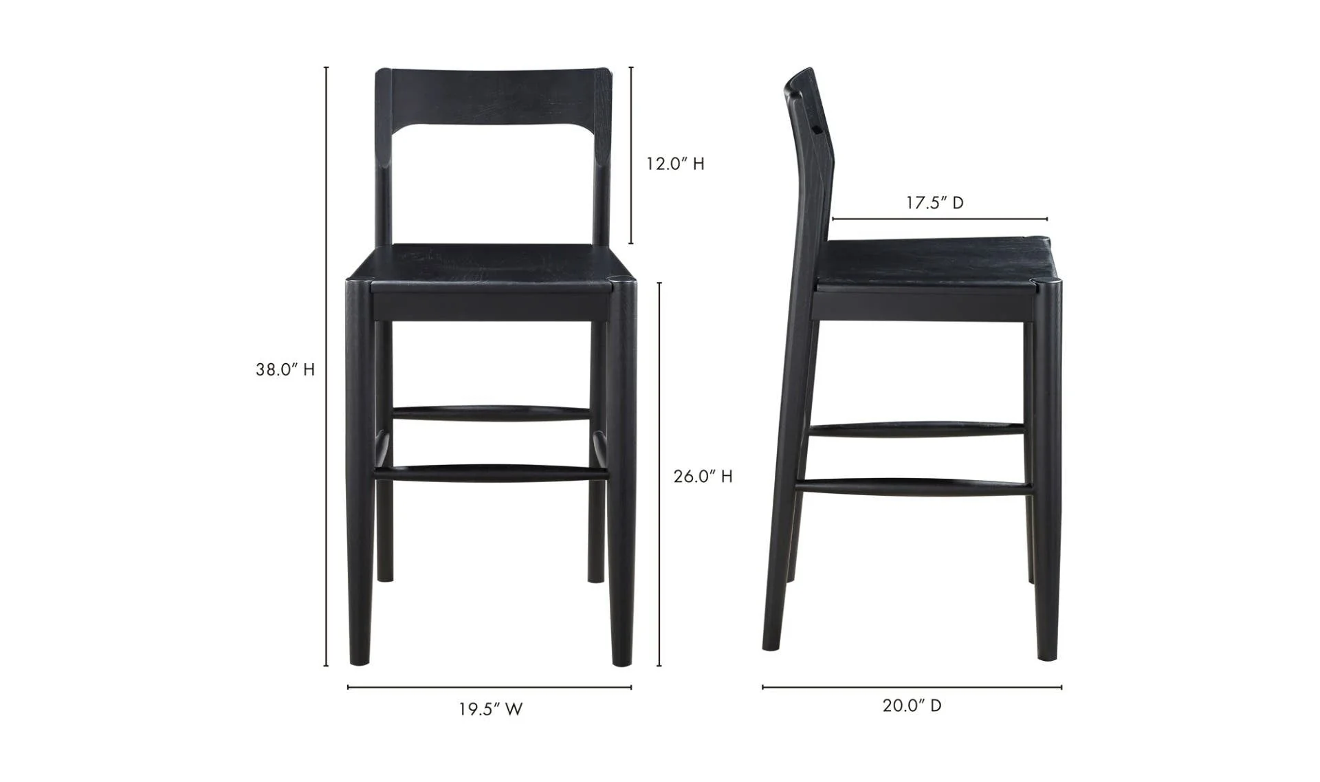 Moe's Home Owing Counter Stool Black - Image 7