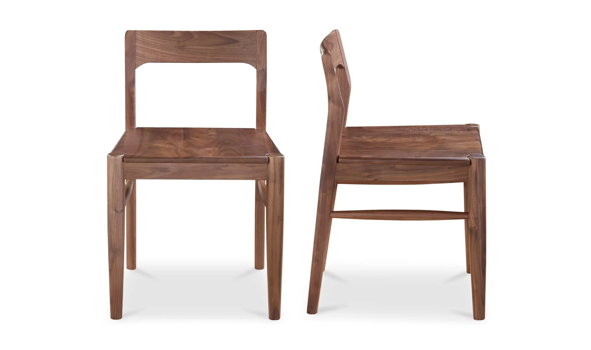 Moe's Home Owing Dining Chair Walnut Brown - Set Of Two