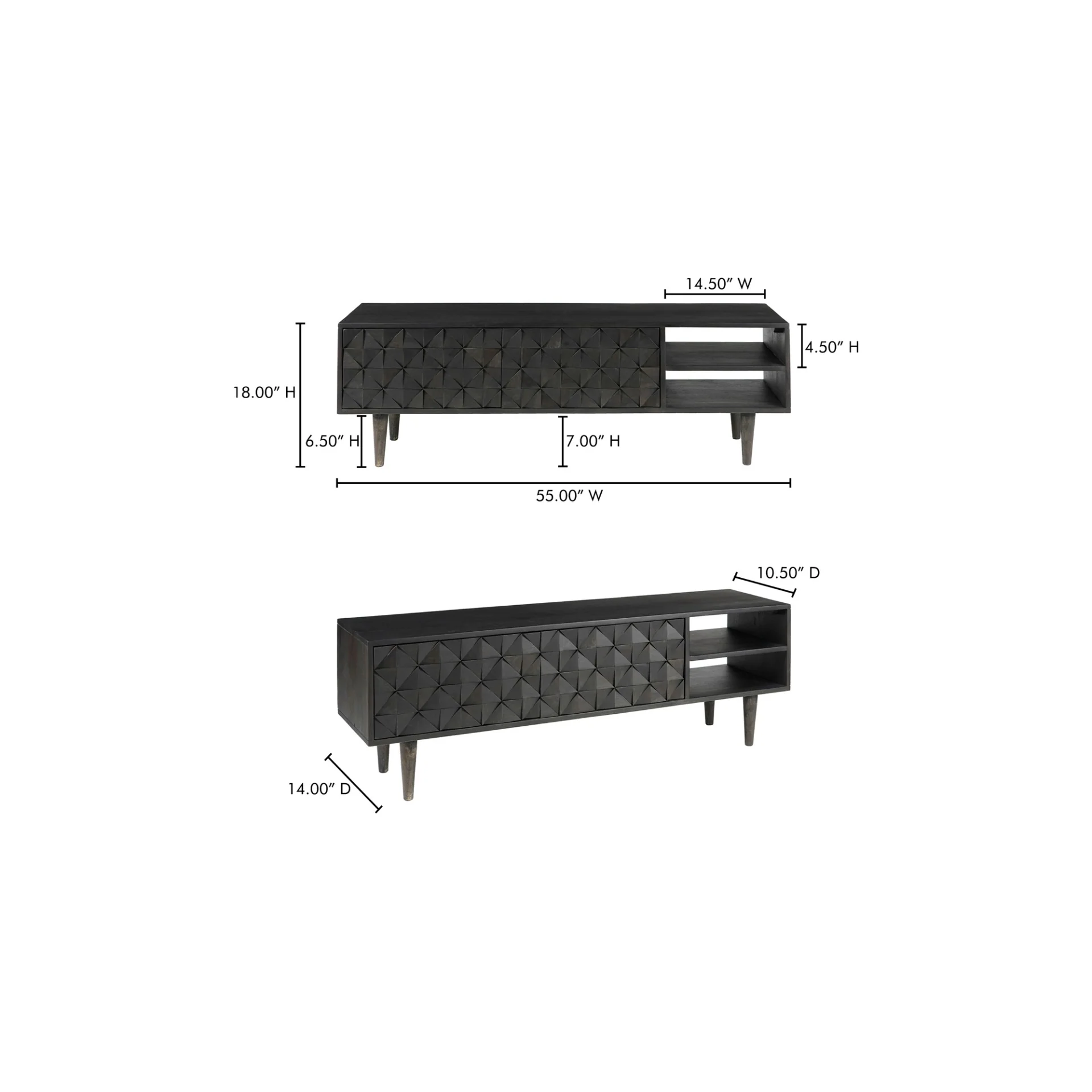 Moe's Home Collection Pablo Black Entertainment Unit - Image 7
