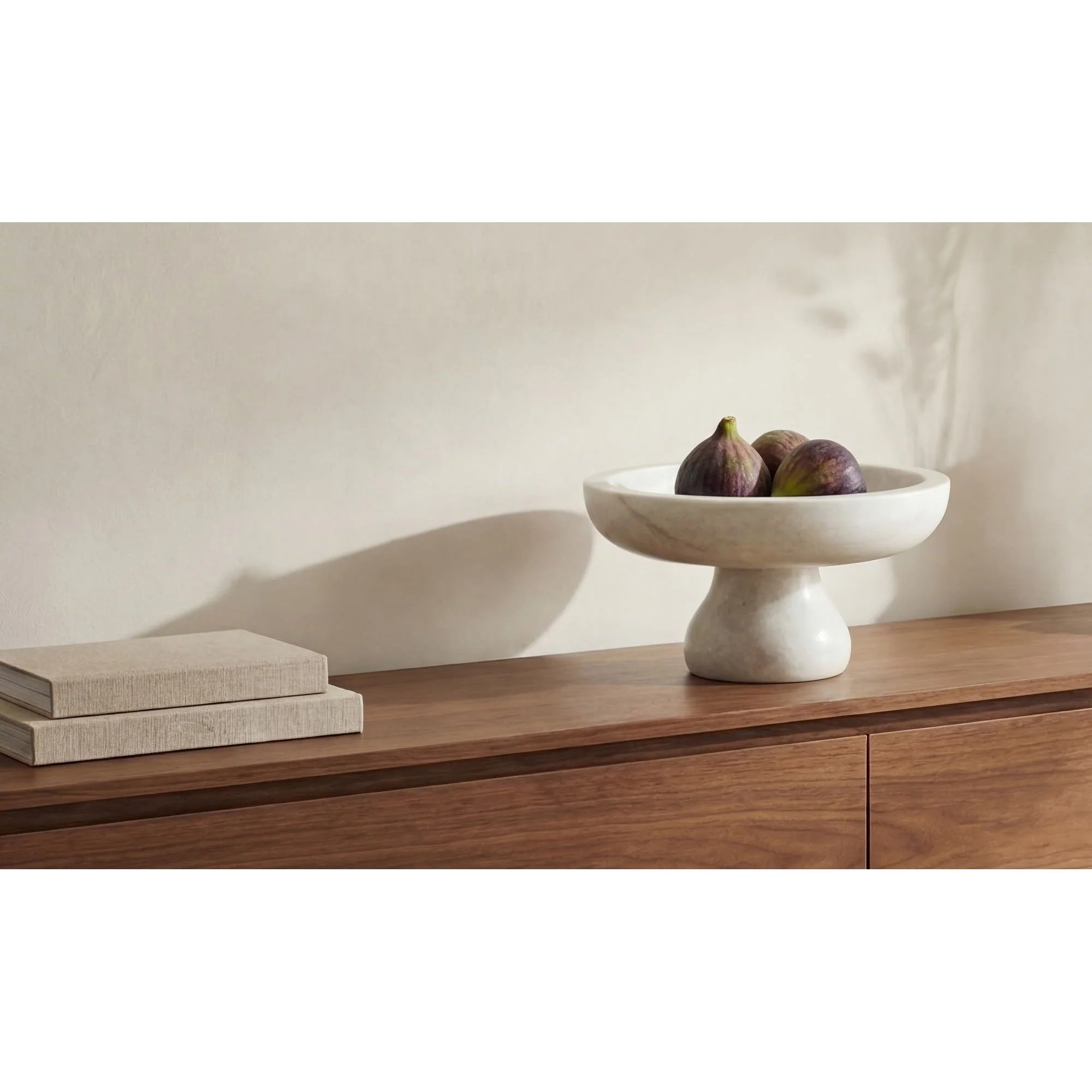 Moe's Home Palermo Pedestal Bowl White Marble - Image 2