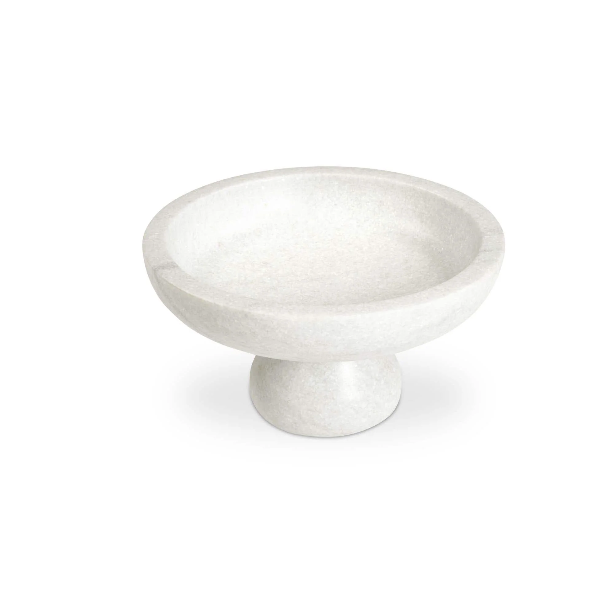 Moe's Home Palermo Pedestal Bowl White Marble - Image 3