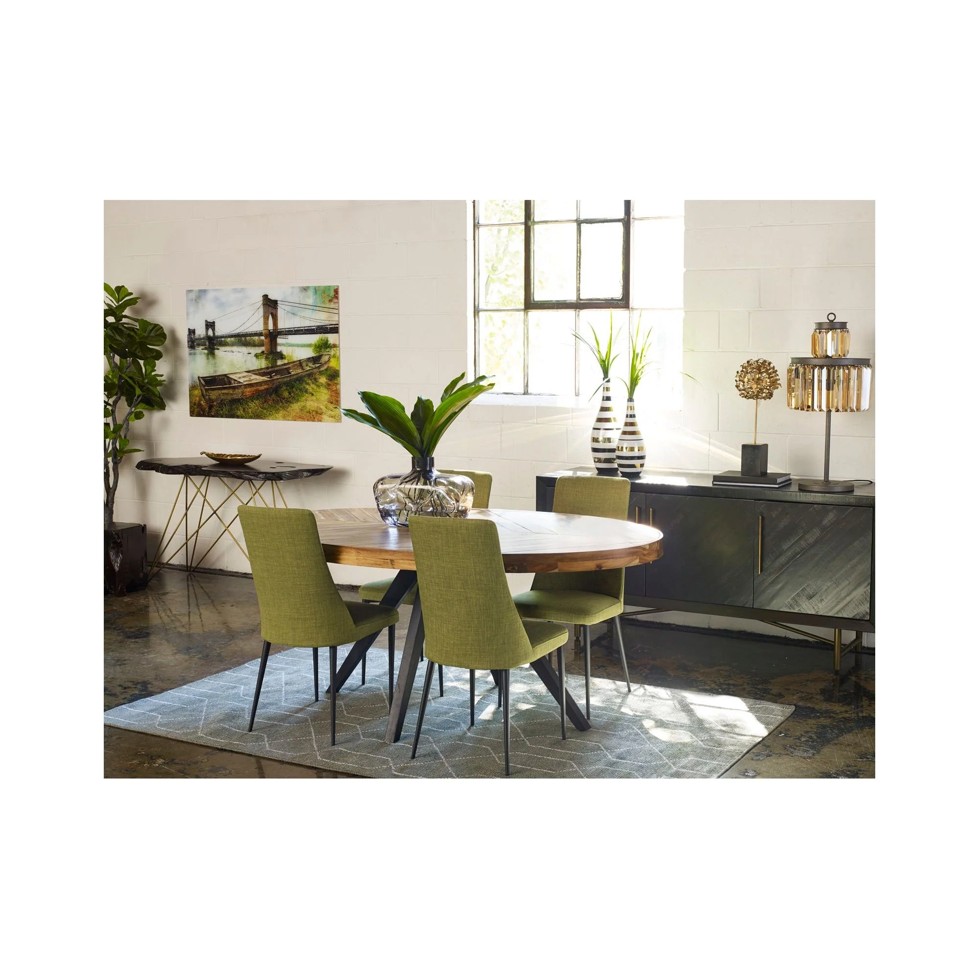 Moe's Home Parq Oval Dining Table Amber - Image 4