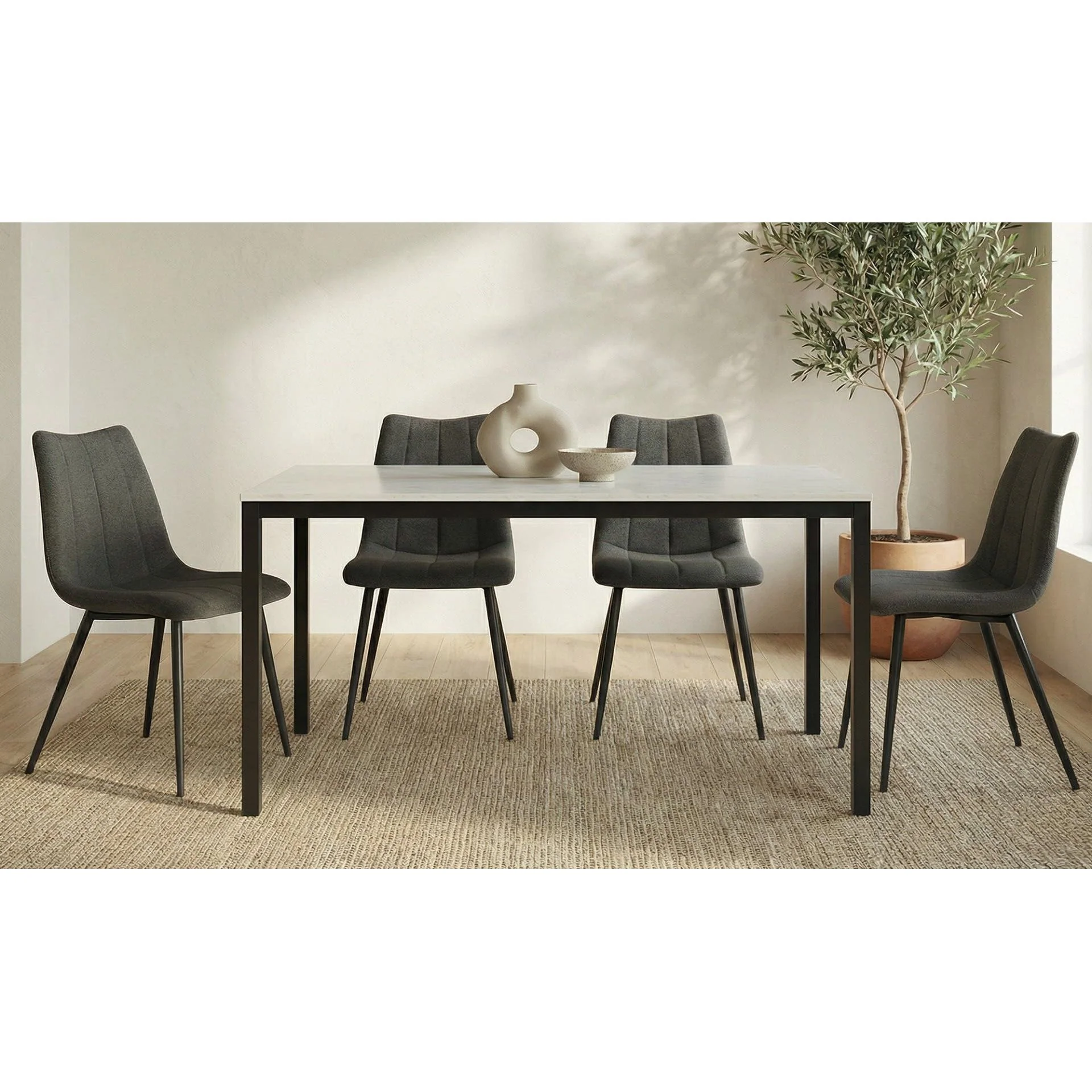 Moe's Home Parson Marble Small Dining Table White - Image 2