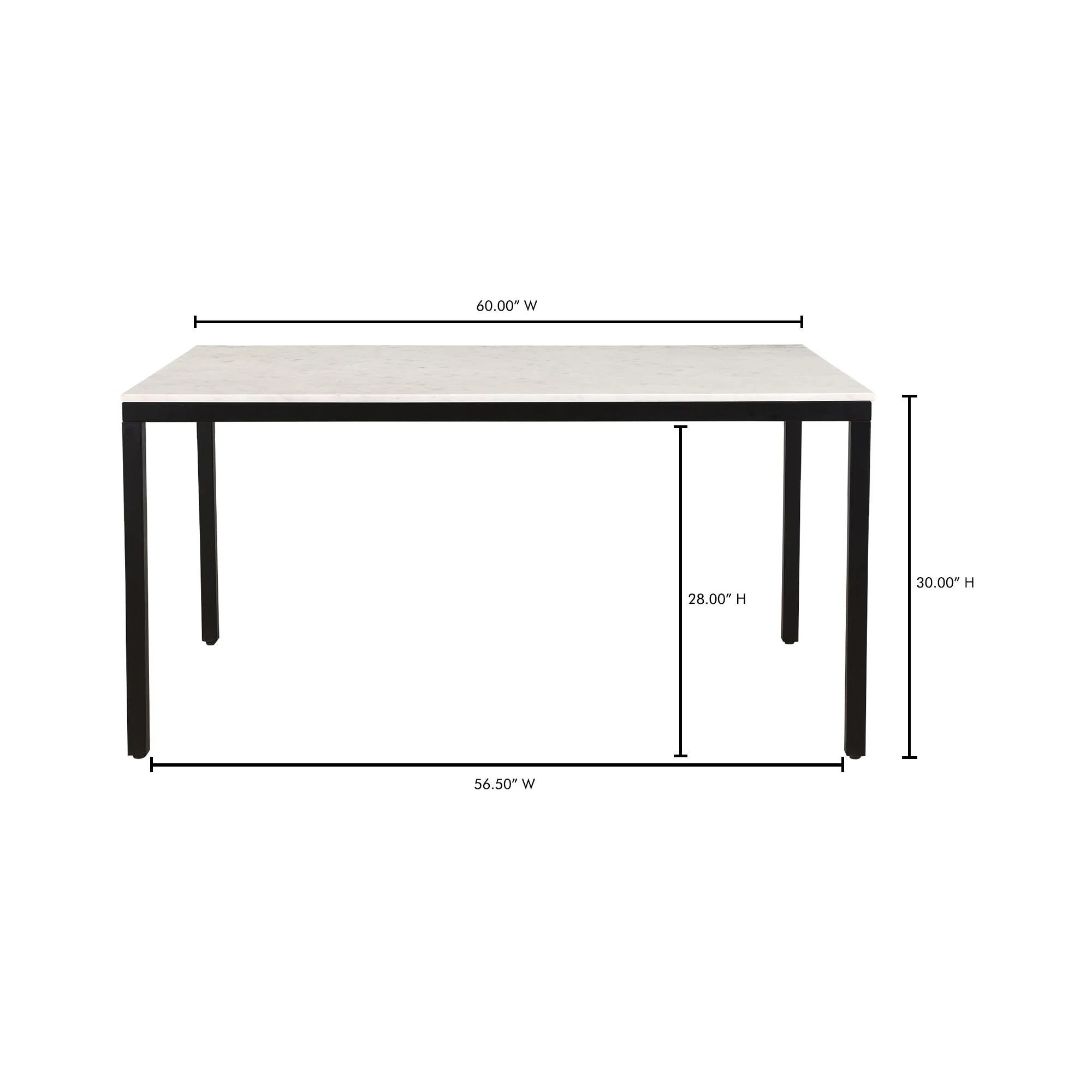 Moe's Home Parson Marble Small Dining Table White - Image 9