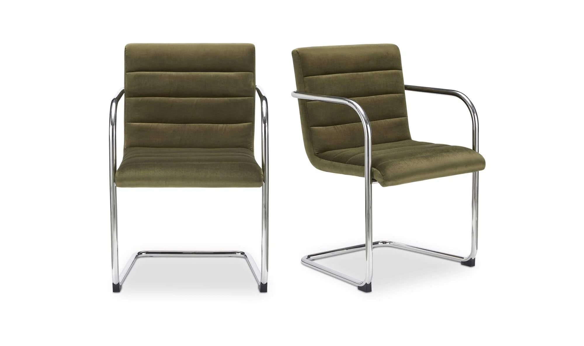 Moe's Home Pedro Dining Chair Green Mohair Set of Two