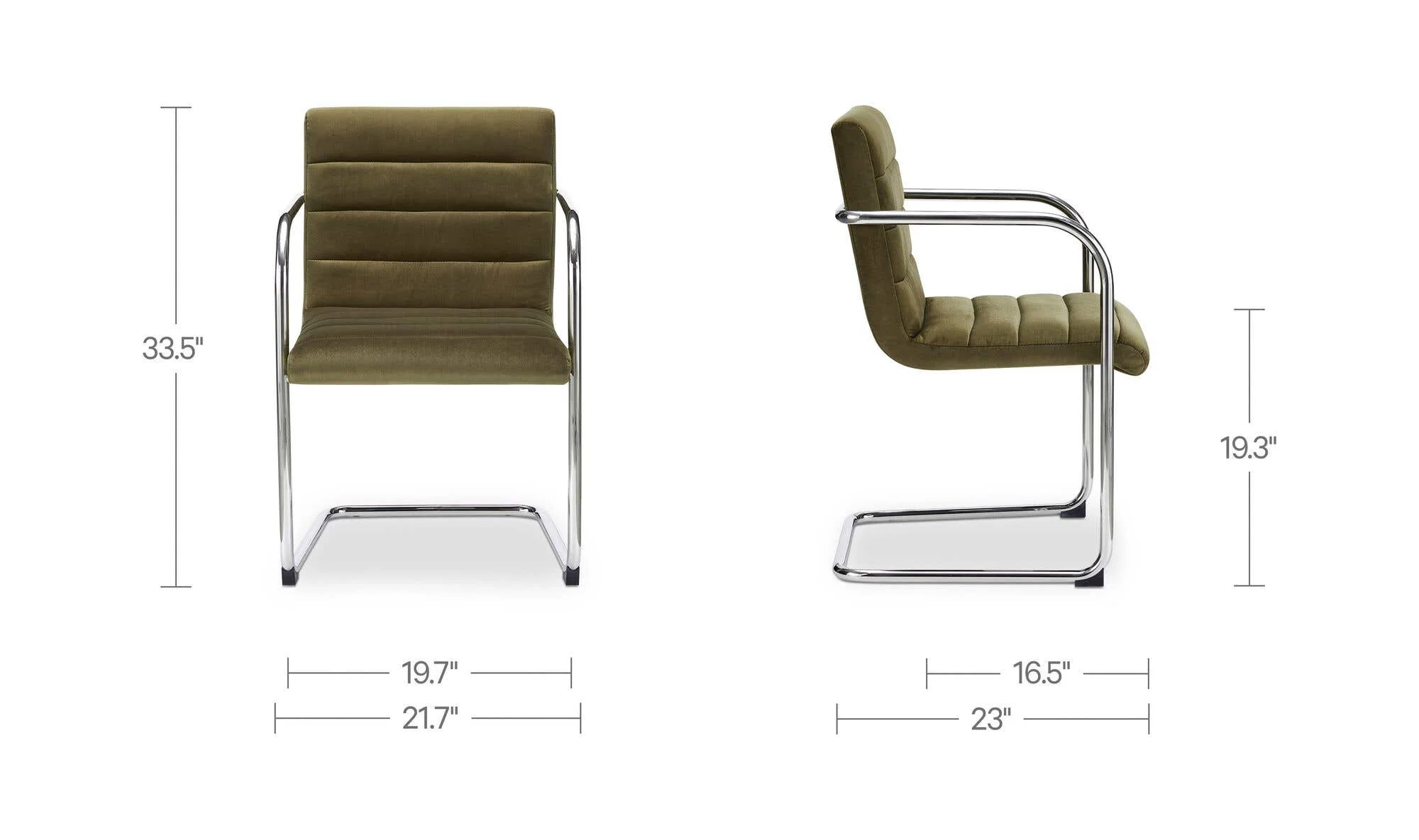 Moe's Home Pedro Dining Chair Green Mohair Set of Two - Image 11