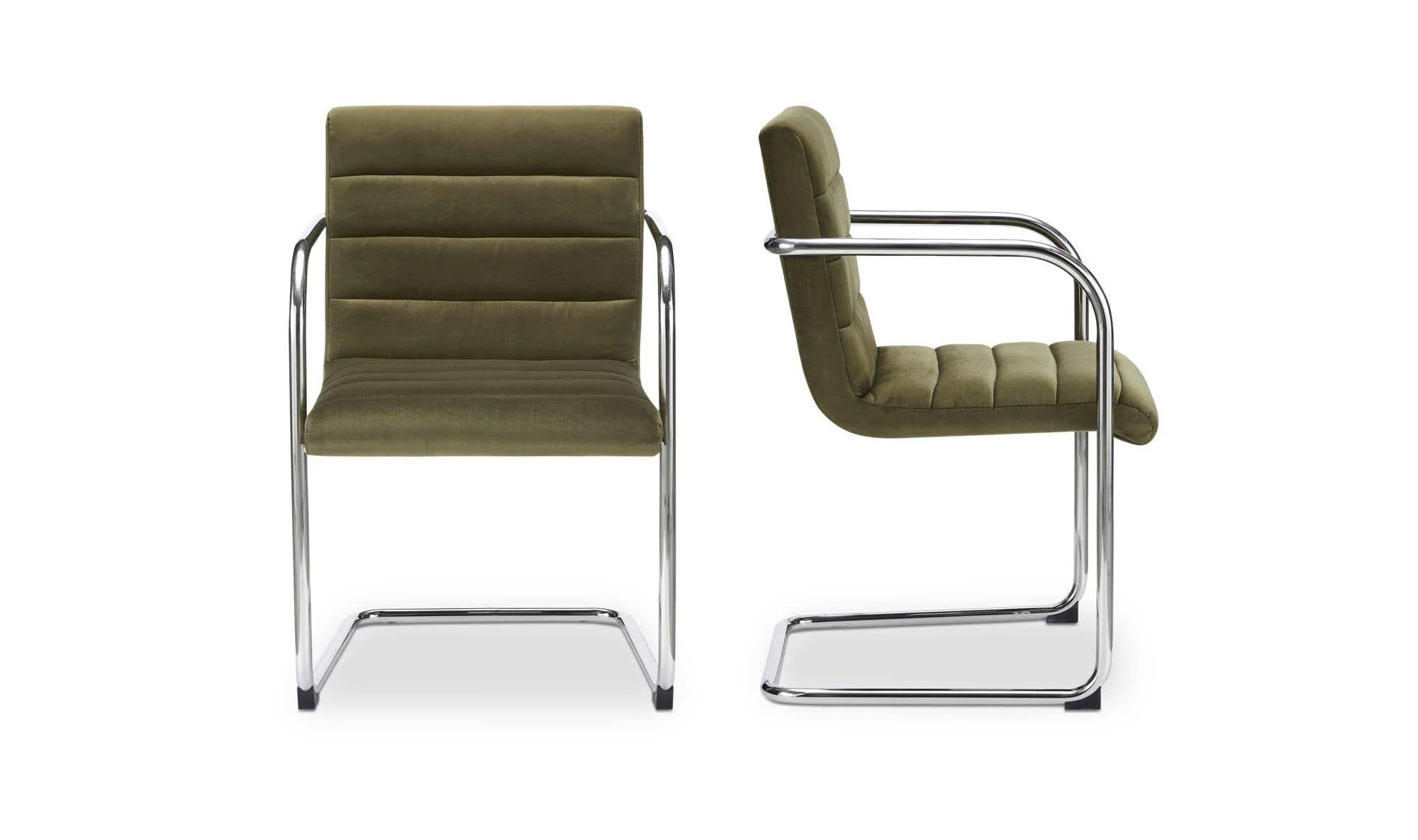 Moe's Home Pedro Dining Chair Green Mohair Set of Two - Image 4