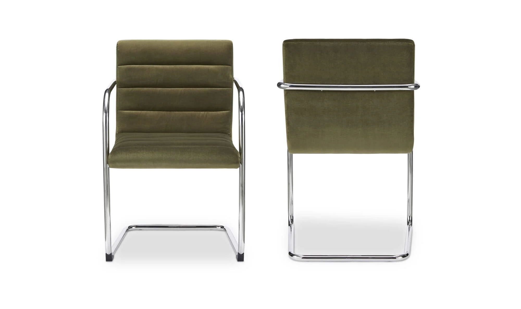 Moe's Home Pedro Dining Chair Green Mohair Set of Two - Image 5