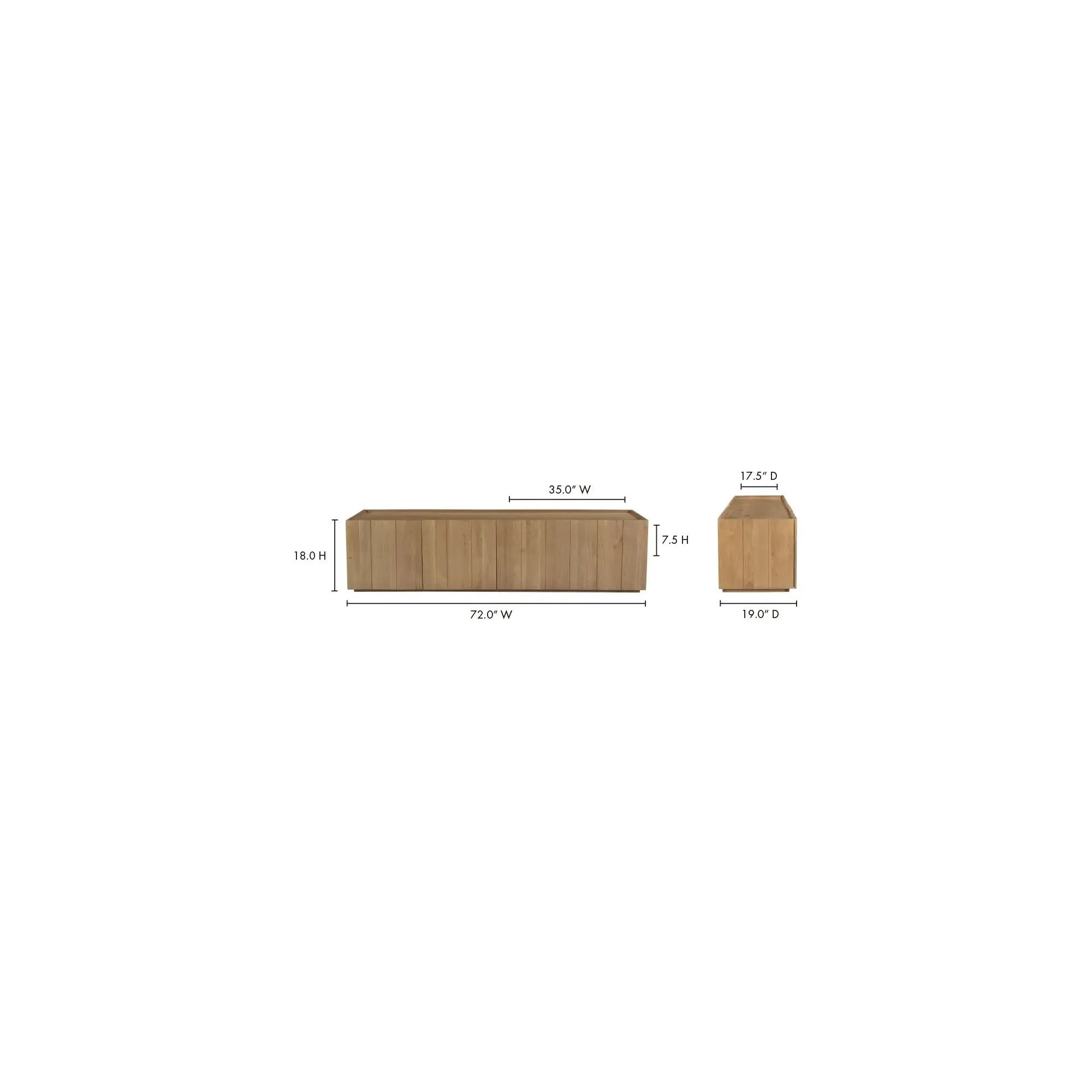 Moe's Home Collection Plank Media Natural Cabinet - Image 10