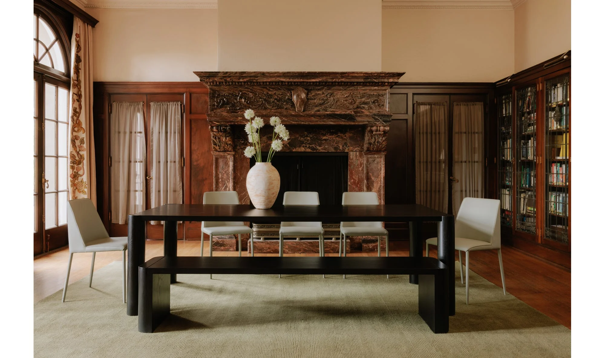 Moe's Home Post Large Dining Table Black - Image 3