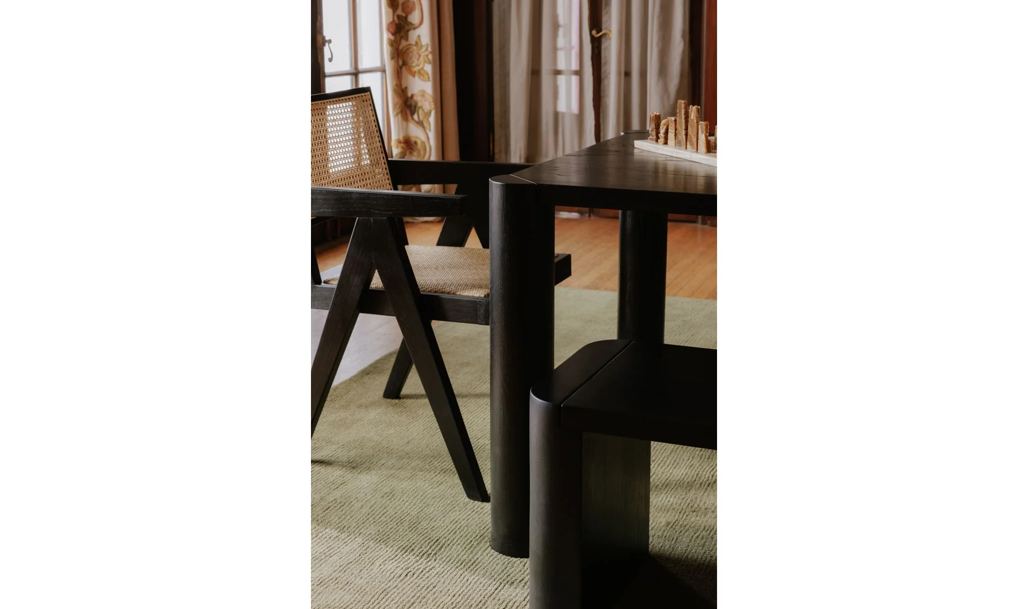 Moe's Home Post Small Dining Bench Black - Image 3