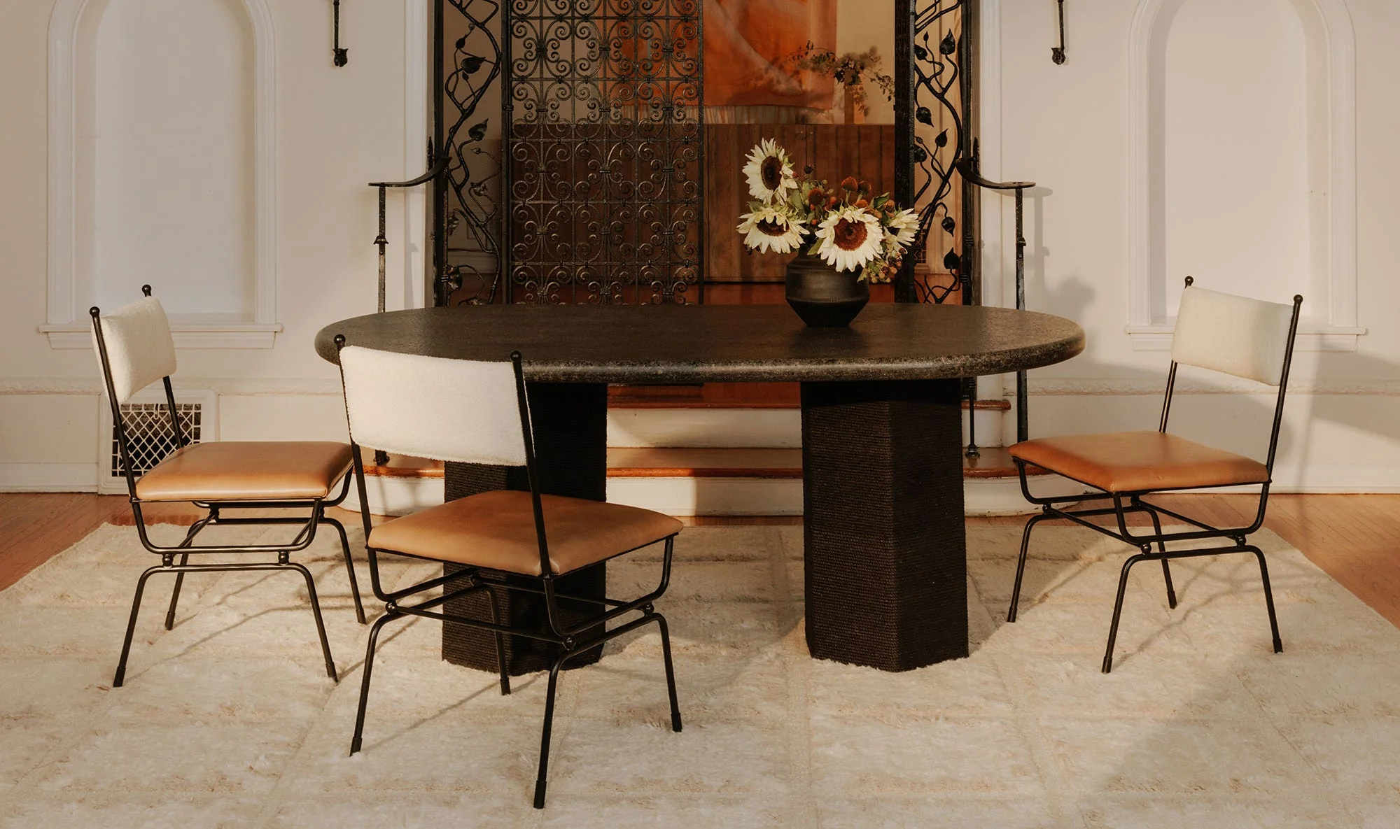 Moe's Home Posta Dining Chair Brown Leather - Image 2
