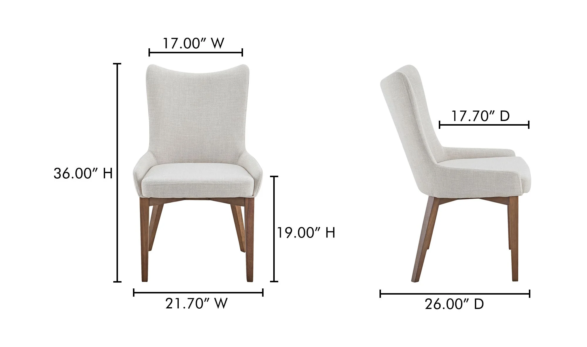 Moe's Home Potter Dining Chair Heather Beige - Image 10
