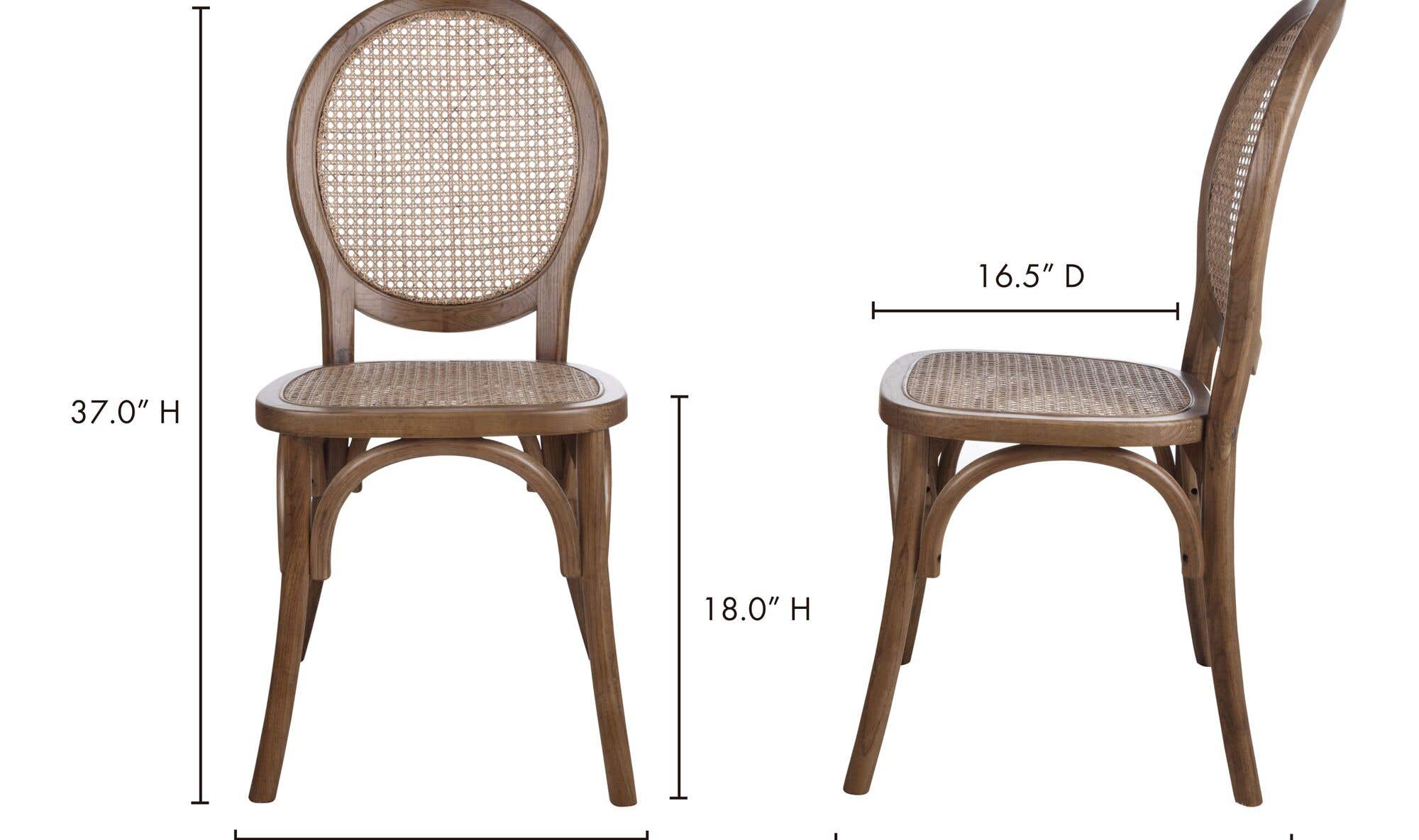Moe's Home Rivalto Dining Chair Brown - Set Of Two - Image 8