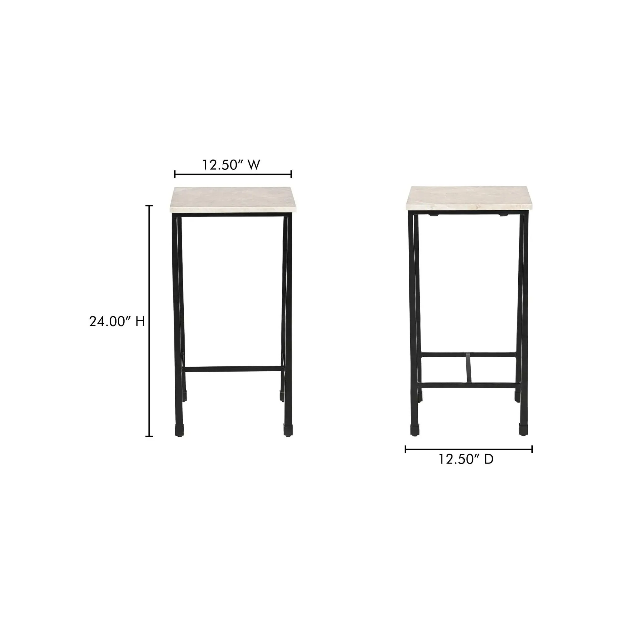 Moe's Home Collection River Botticino Marble Side Table - Image 14