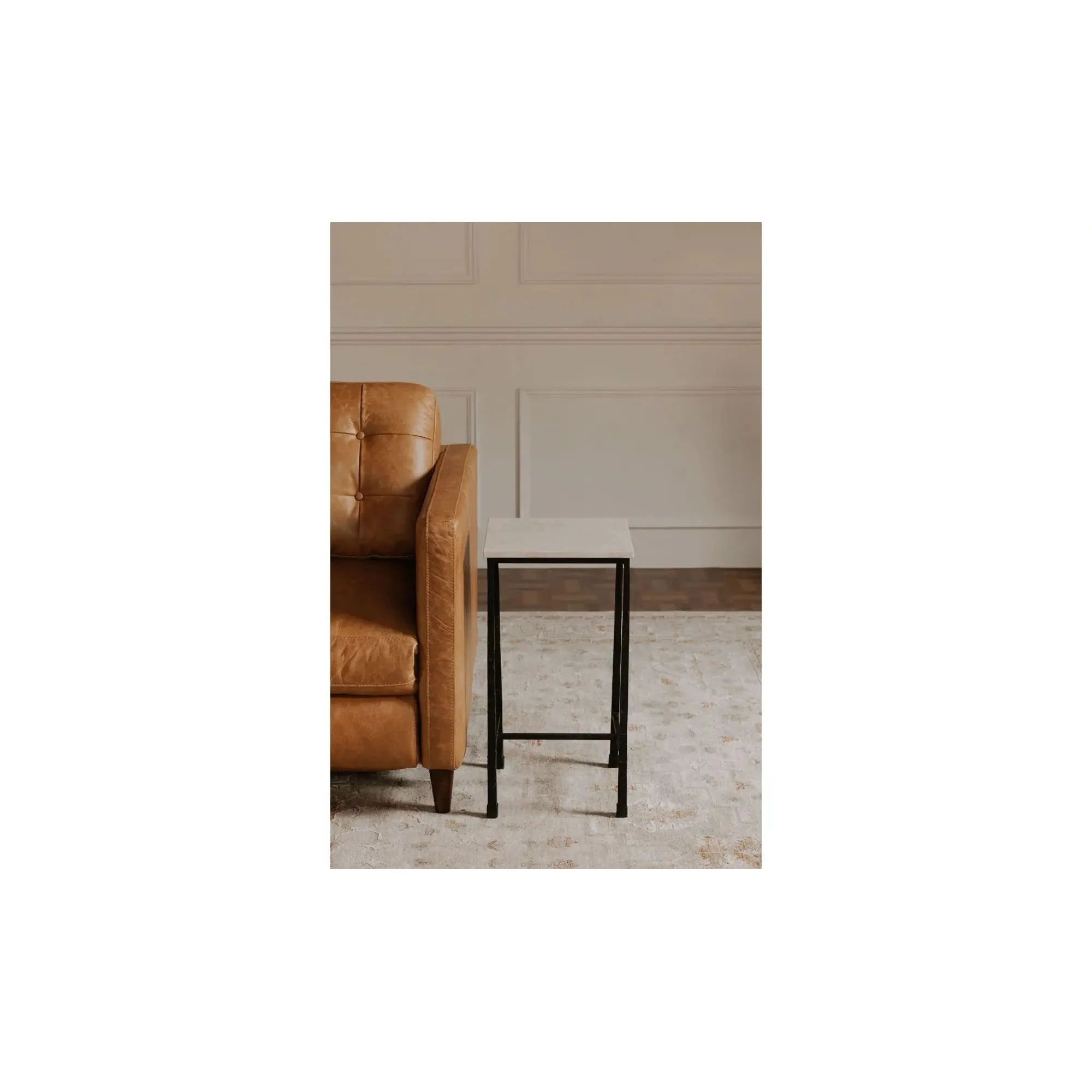 Moe's Home Collection River Botticino Marble Side Table - Image 4