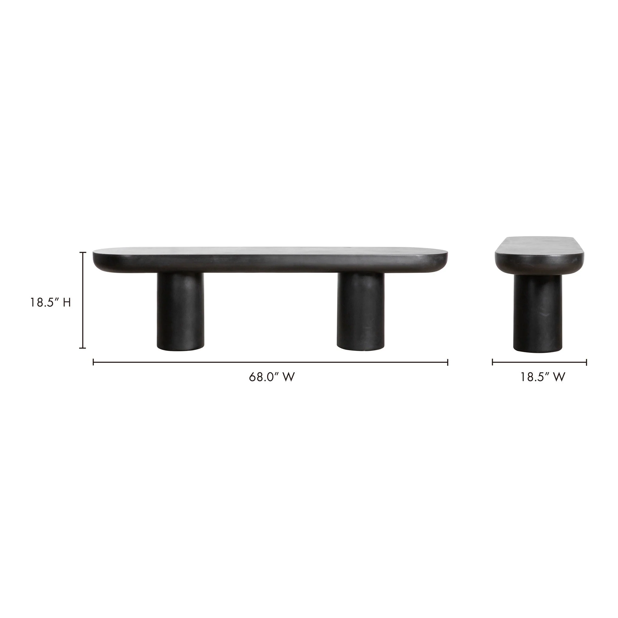 Moe's Home Rocca Bench Black - Image 10