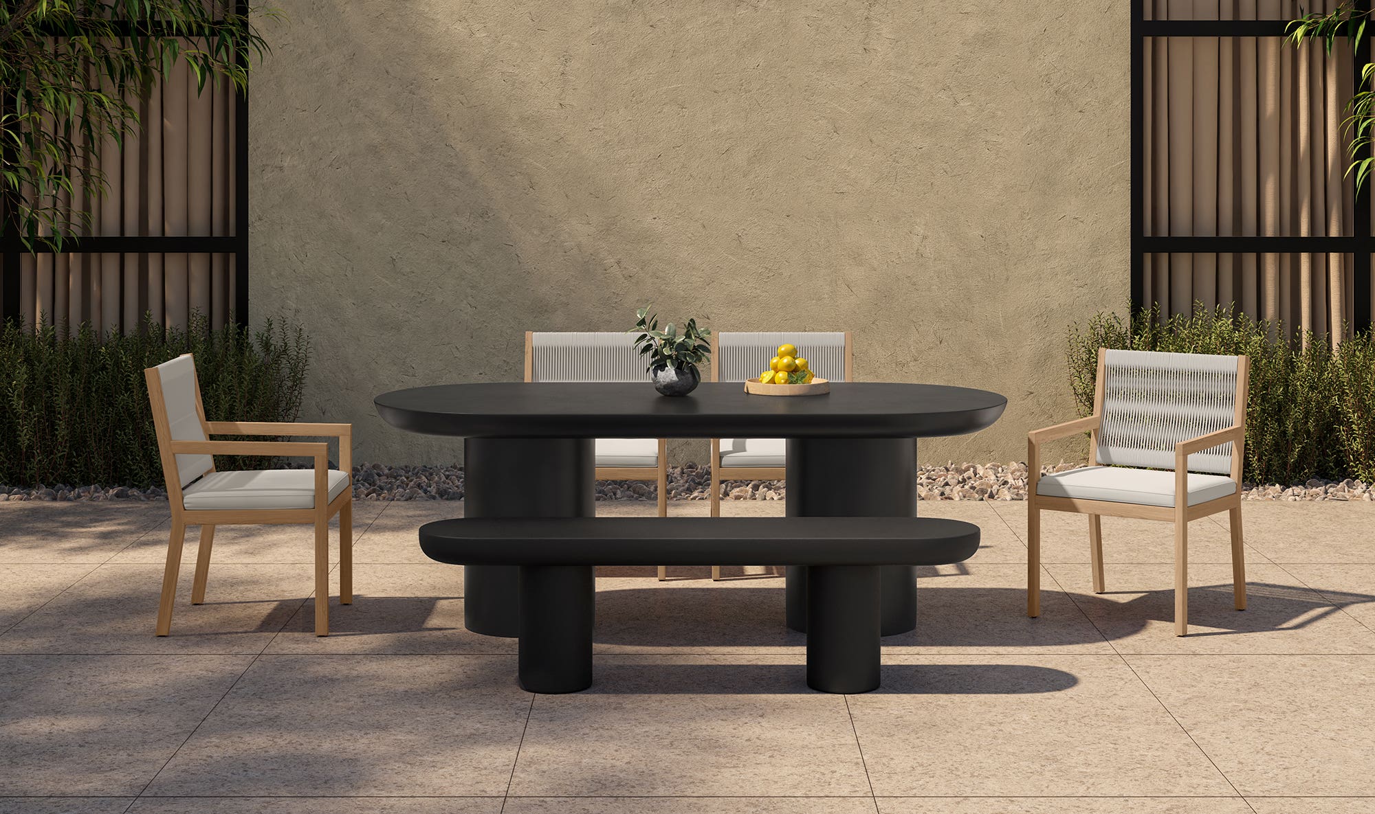 Moe's Home Rocca Bench Black - Image 4
