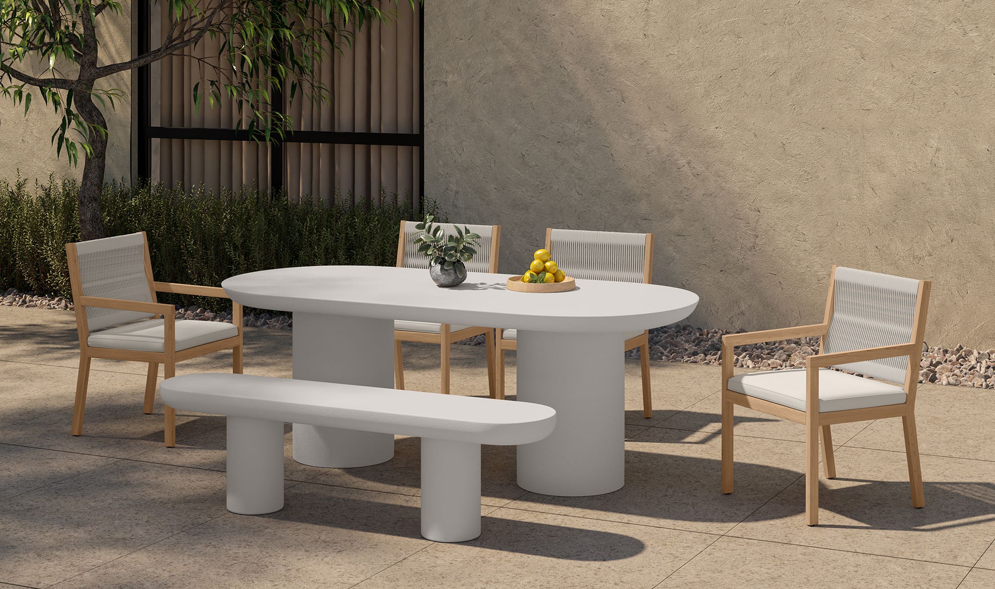 Moe's Home Rocca Bench Cream - Image 2