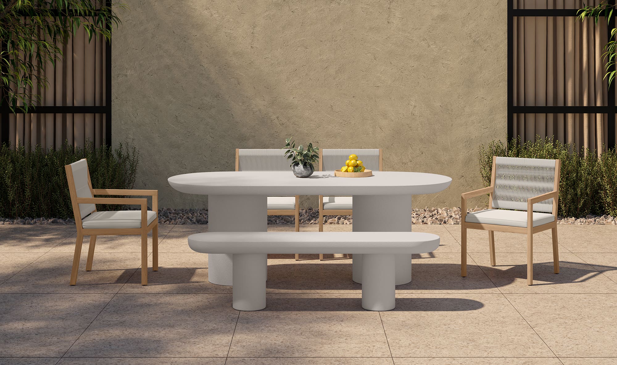 Moe's Home Rocca Dining Table Cream - Image 2