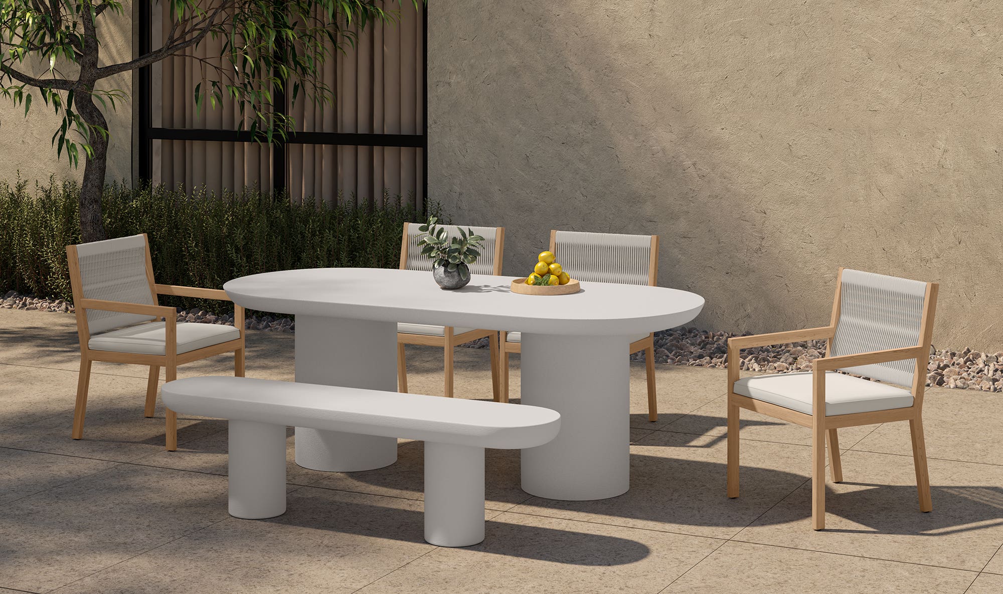 Moe's Home Rocca Dining Table Cream - Image 3