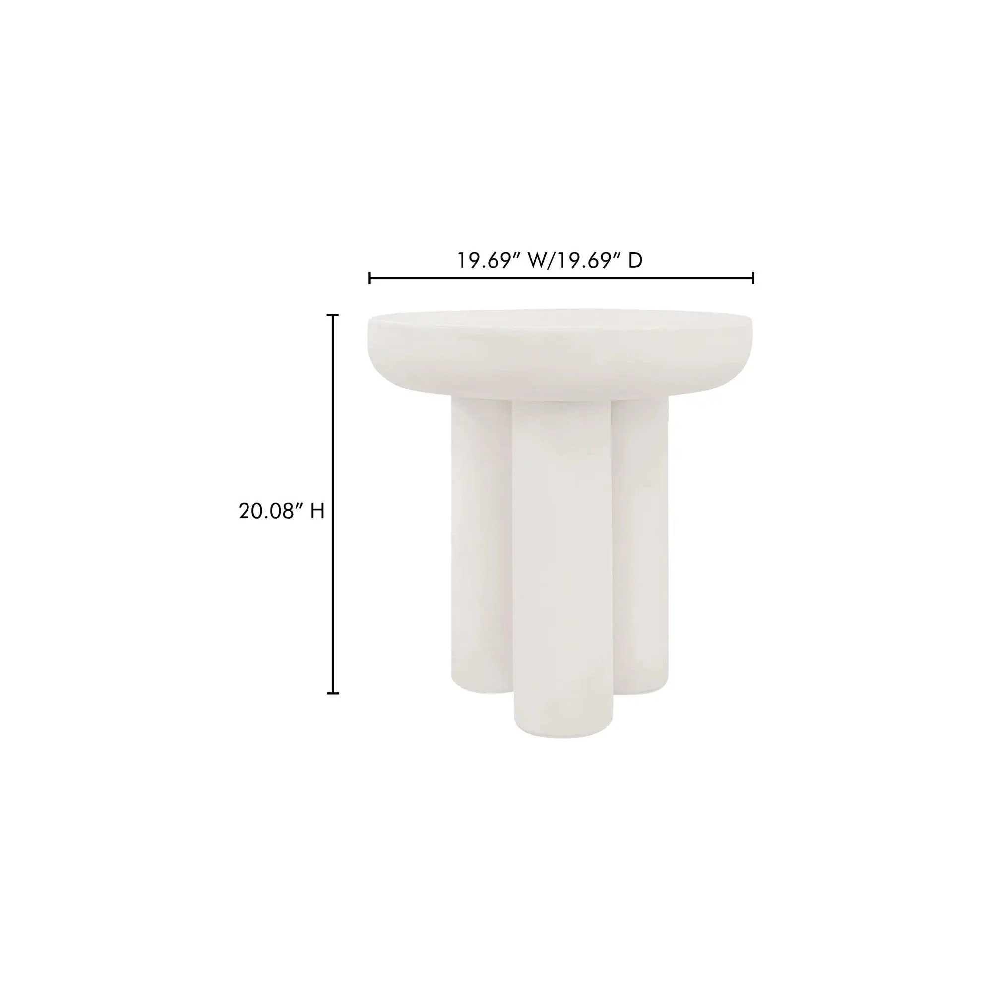 Moe's Home Collection Rocca Cream Side Table - Image 13