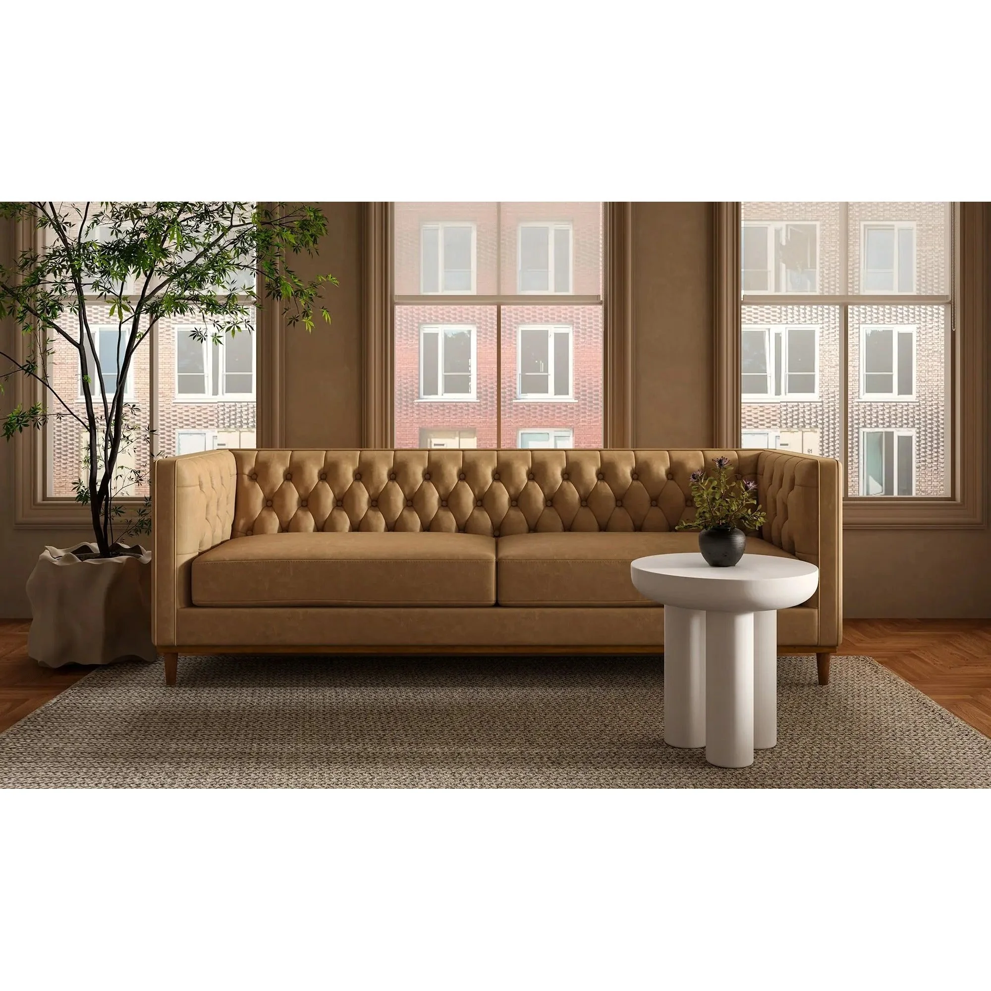 Moe's Home Collection Rocca Cream Side Table - Image 4