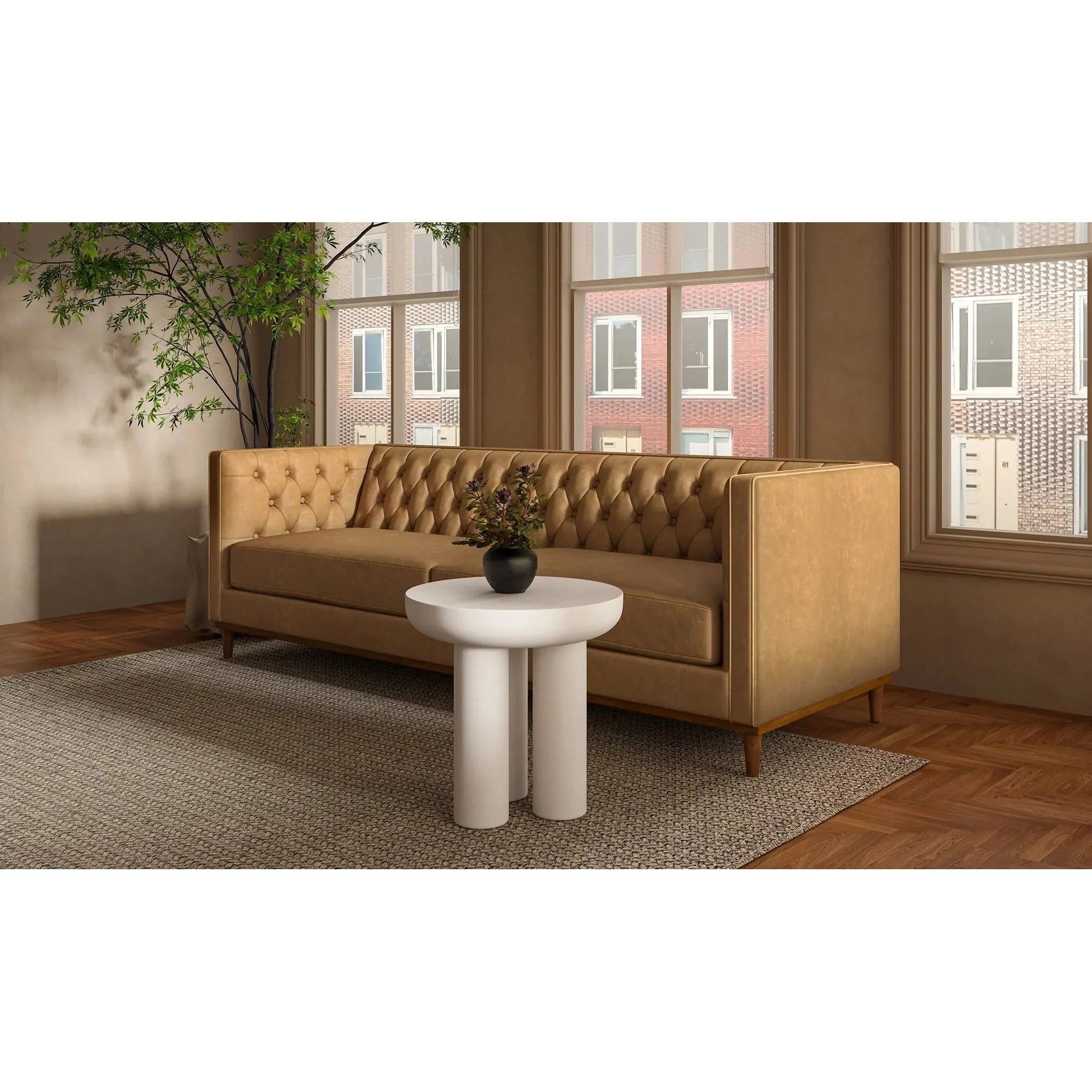 Moe's Home Collection Rocca Cream Side Table - Image 5